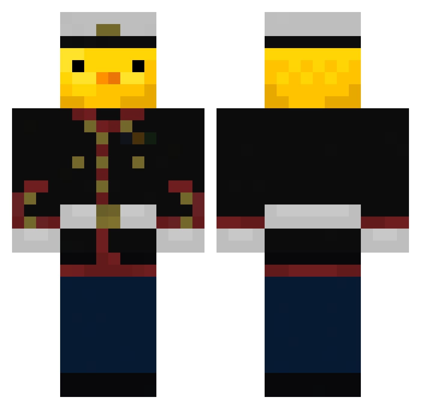 oloco Minecraft skin, front and back view