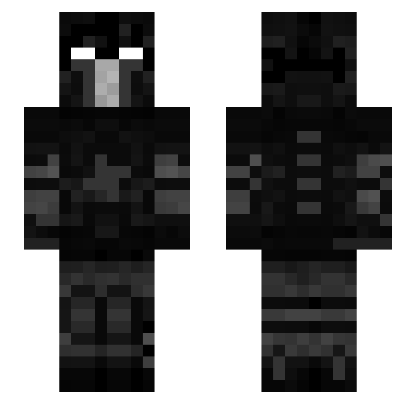 Jufz Minecraft skin, front and back view