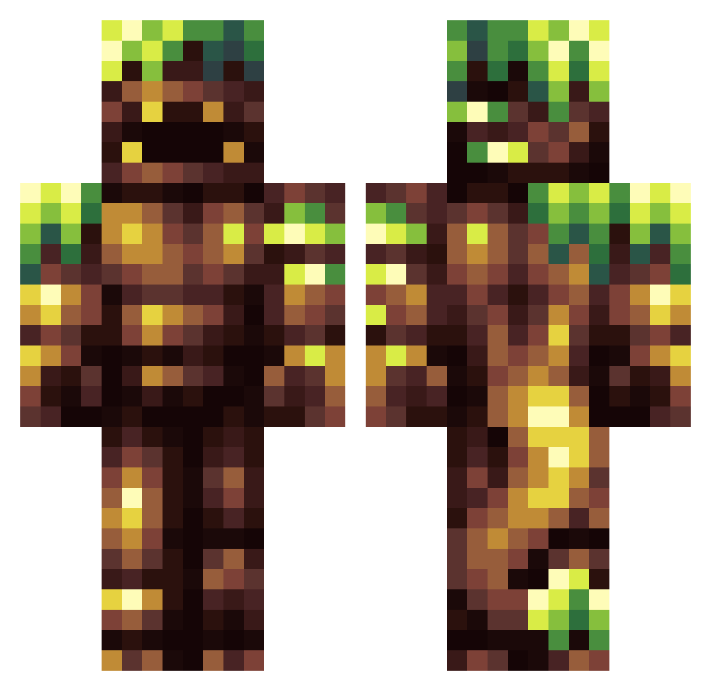 L0FD Minecraft skin, front and back view