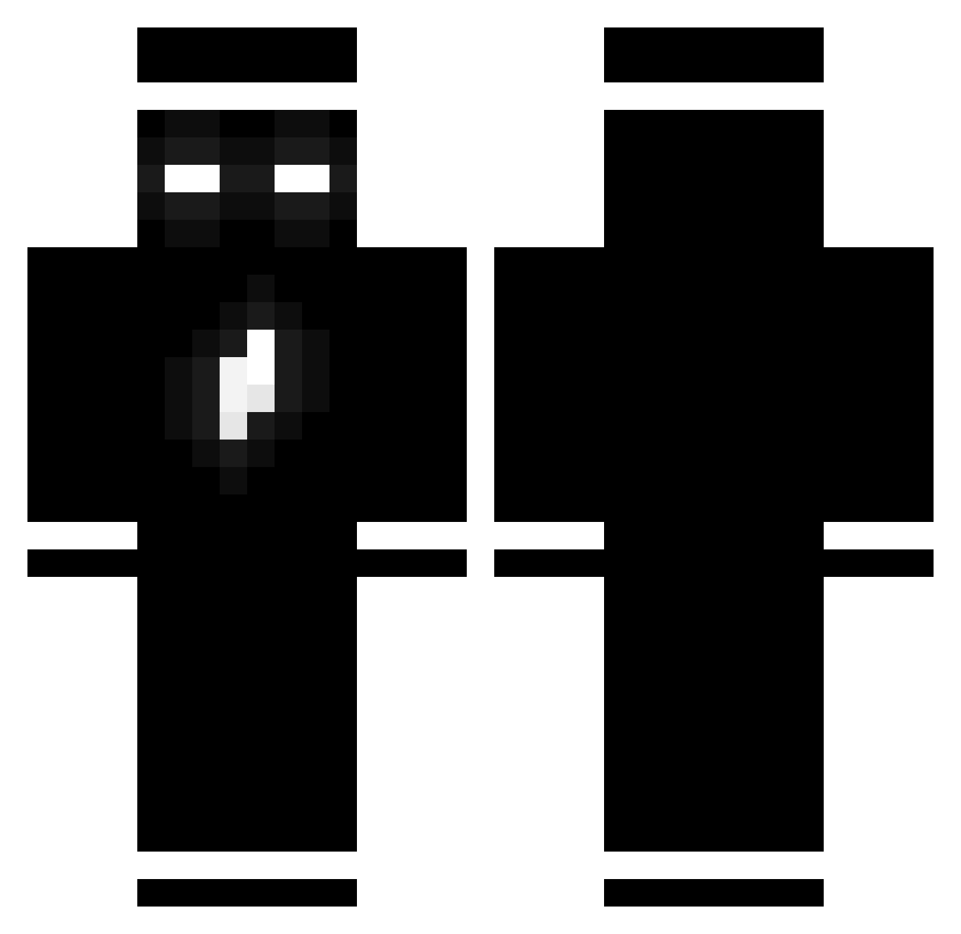 piscels Minecraft skin, front and back view