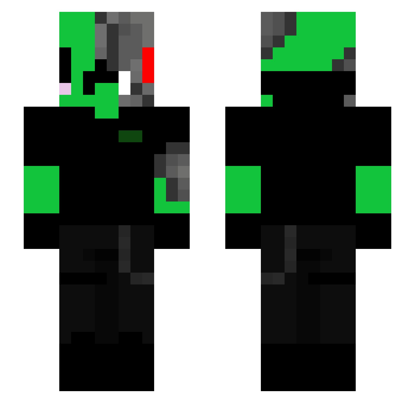ElRoniMC Minecraft skin, front and back view