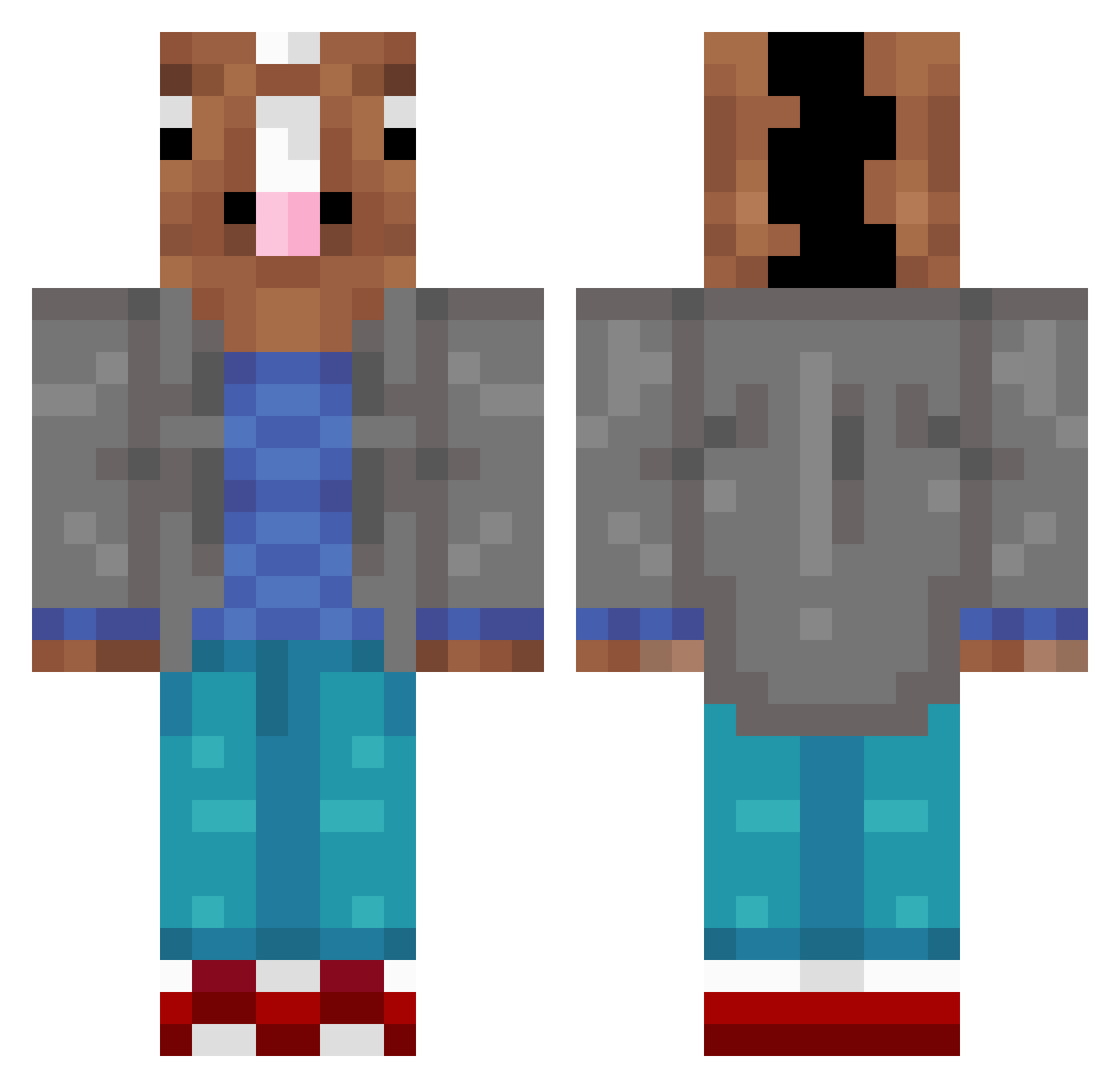H3ct0r17 Minecraft skin, front and back view