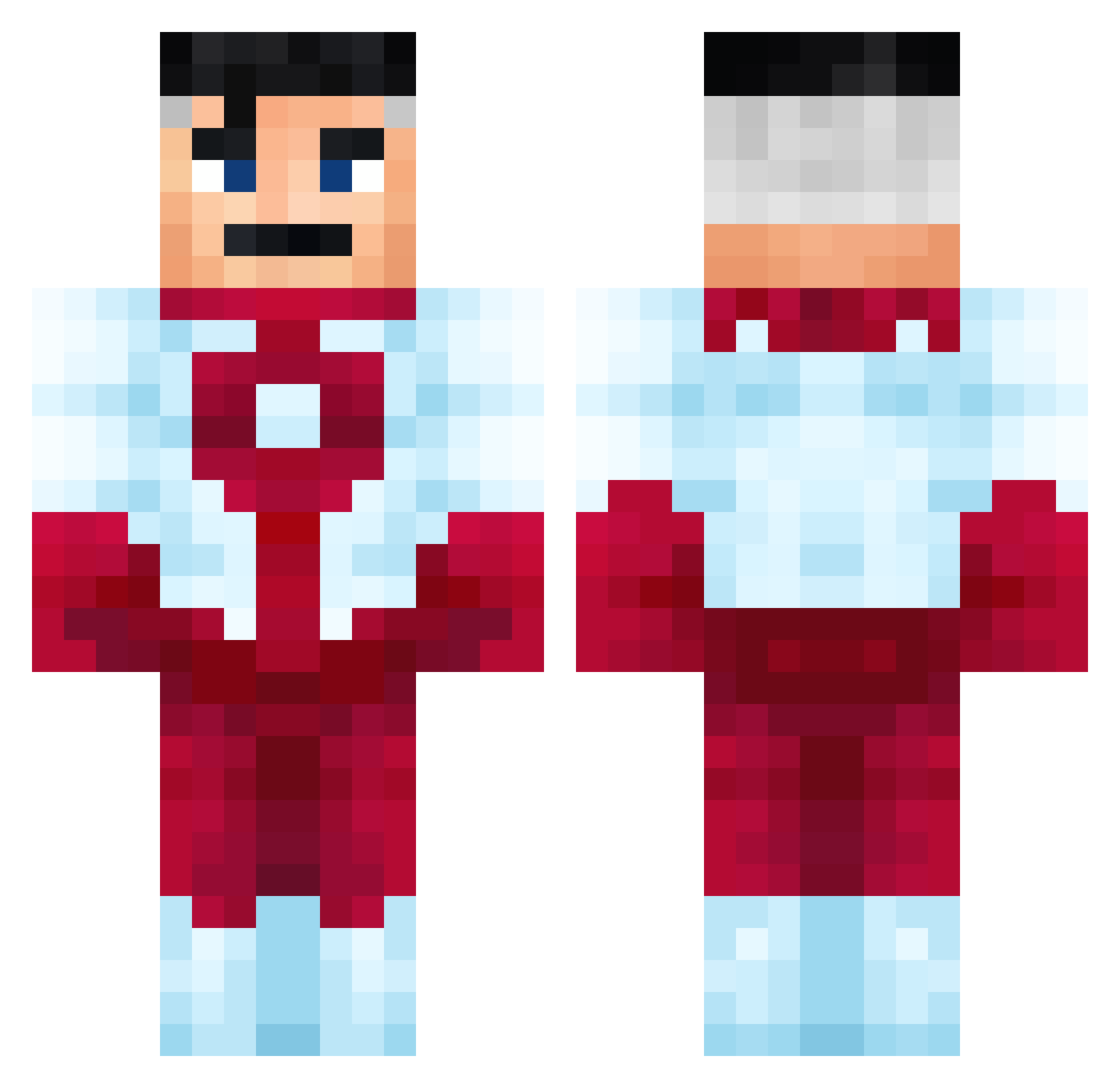 ROJOsssQ Minecraft skin, front and back view