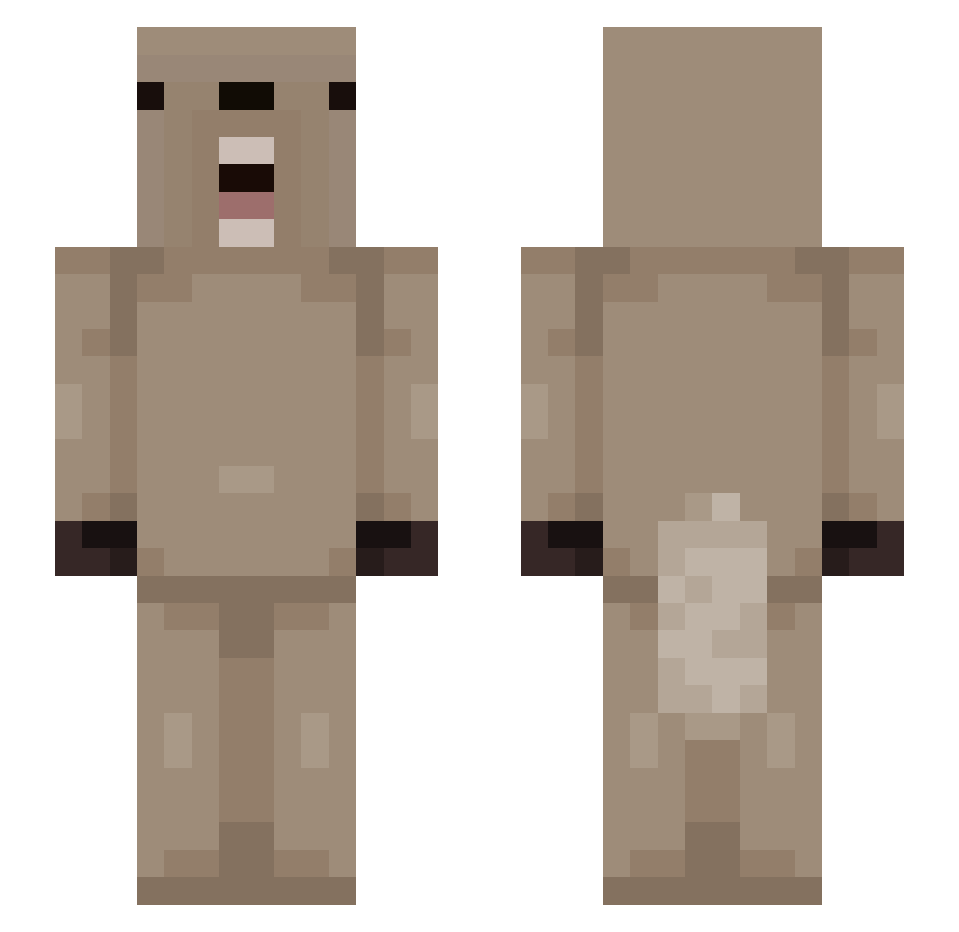vKTH Minecraft skin, front and back view