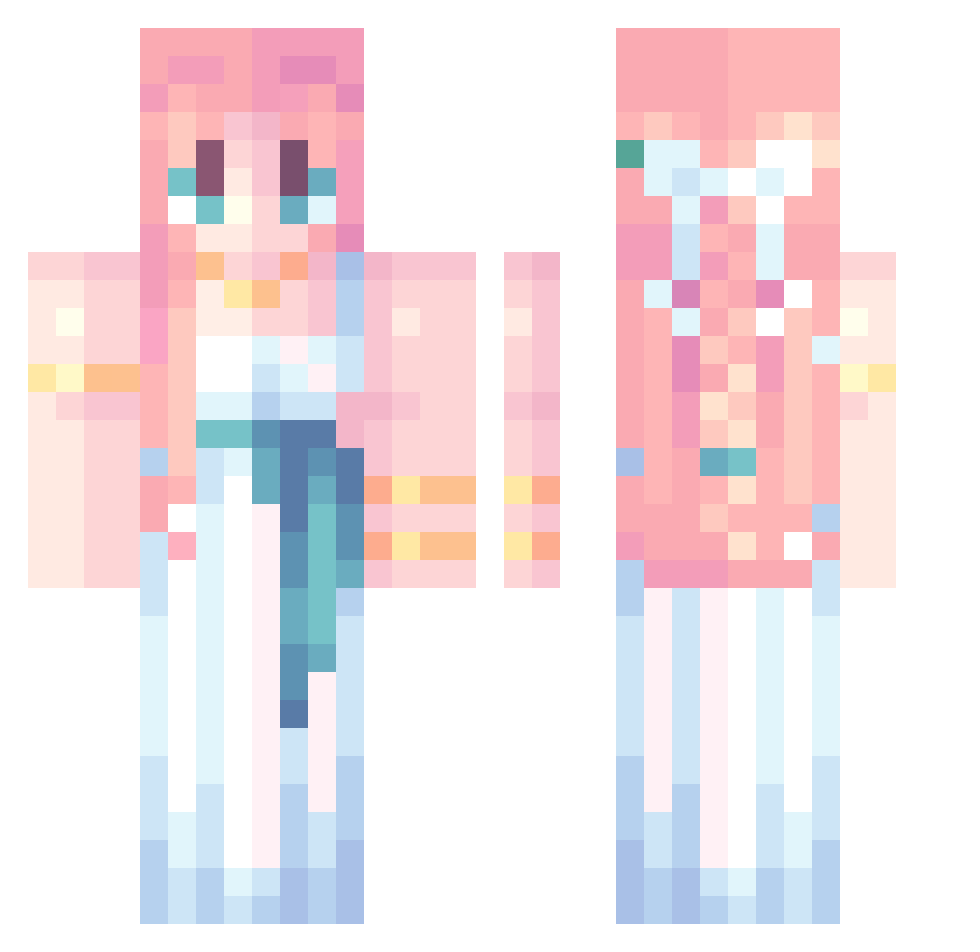 Maki_kun Minecraft skin, front and back view