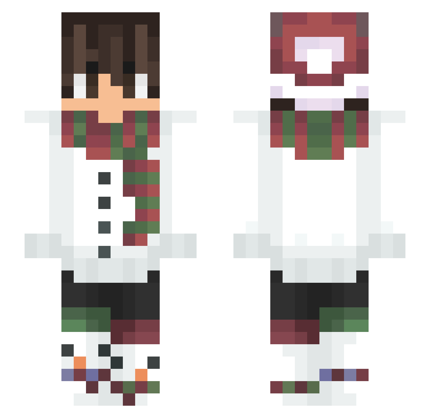 qtHugo Minecraft skin, front and back view