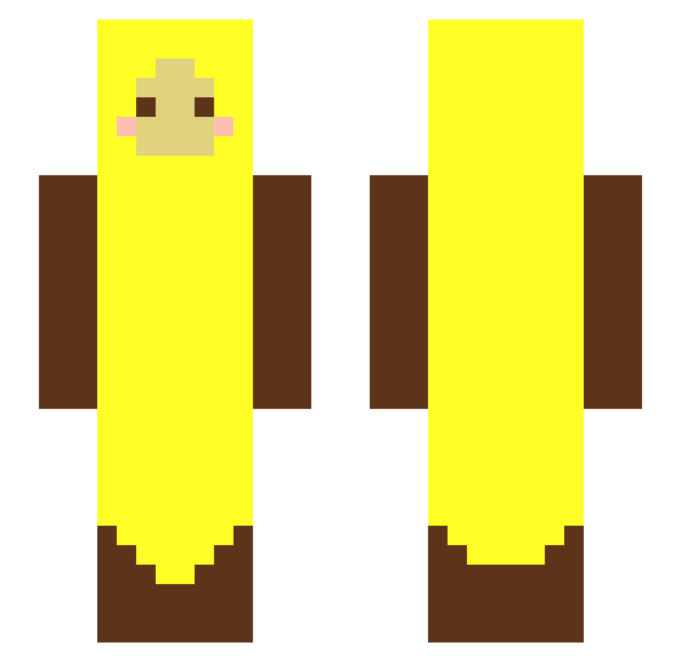 oliw Minecraft skin, front and back view