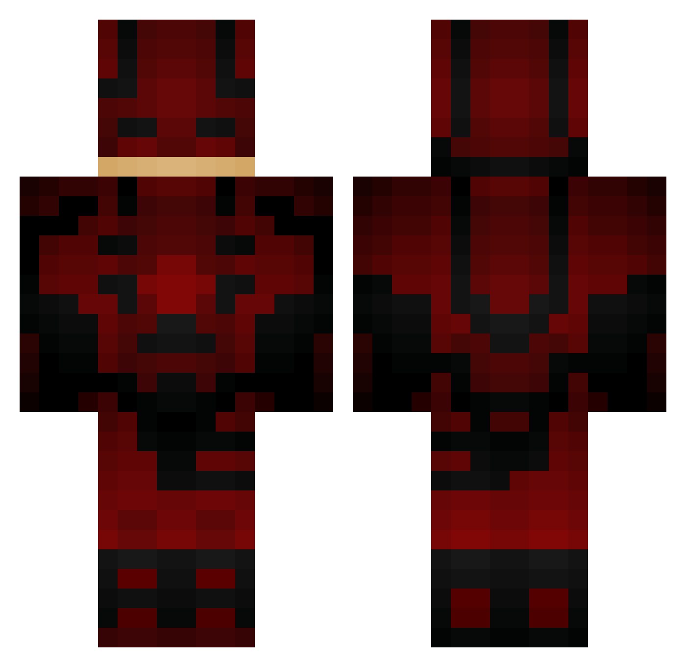 Deric Minecraft skin, front and back view