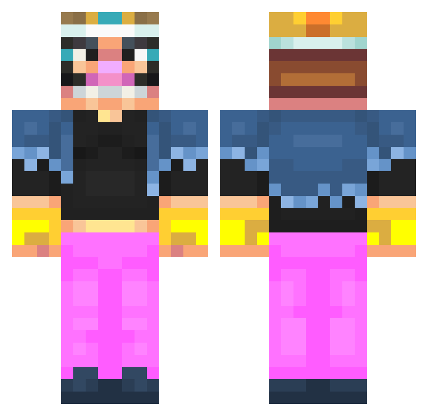 nail_HK Minecraft skin, front and back view