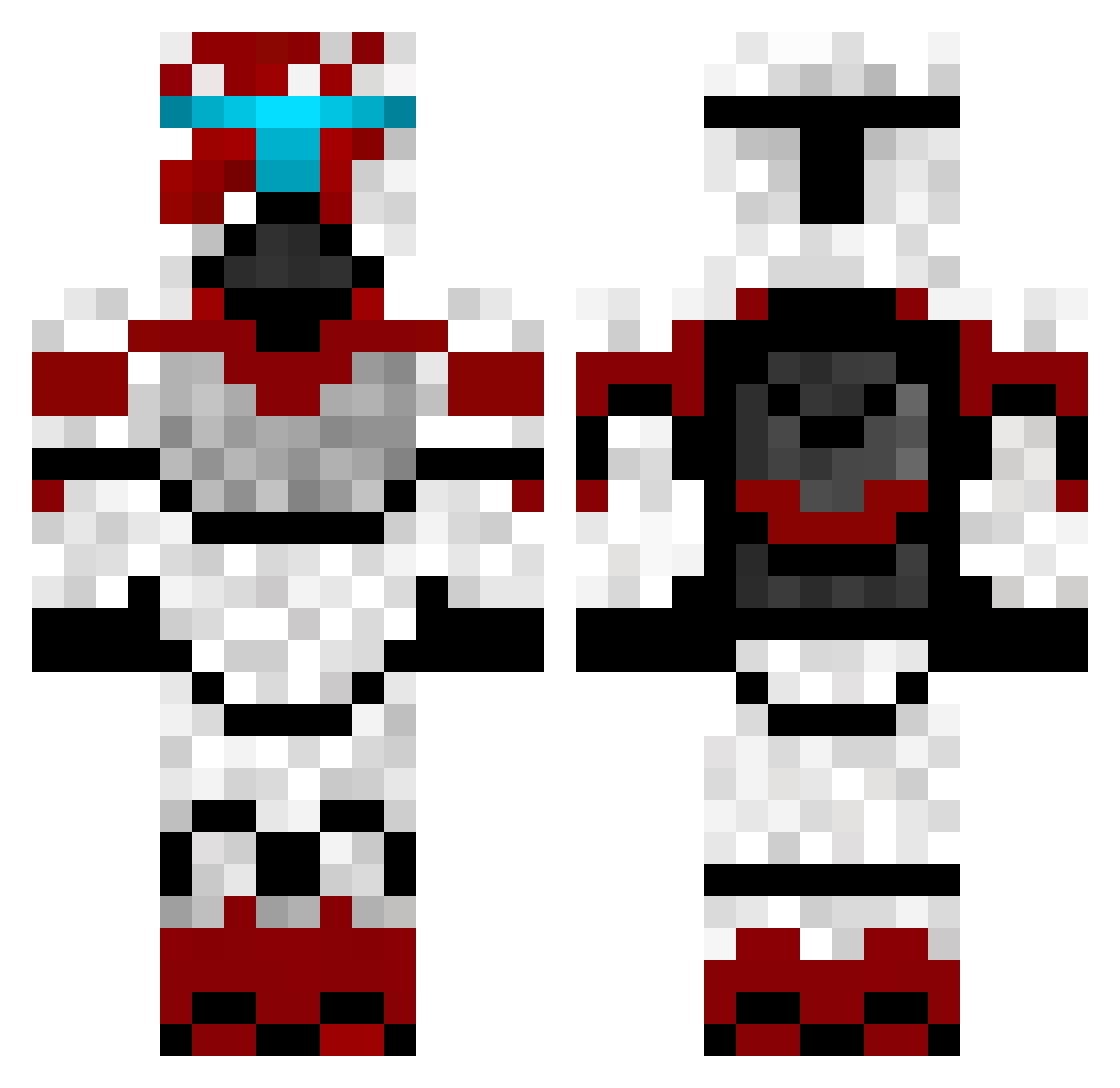 Sev96 Minecraft skin, front and back view