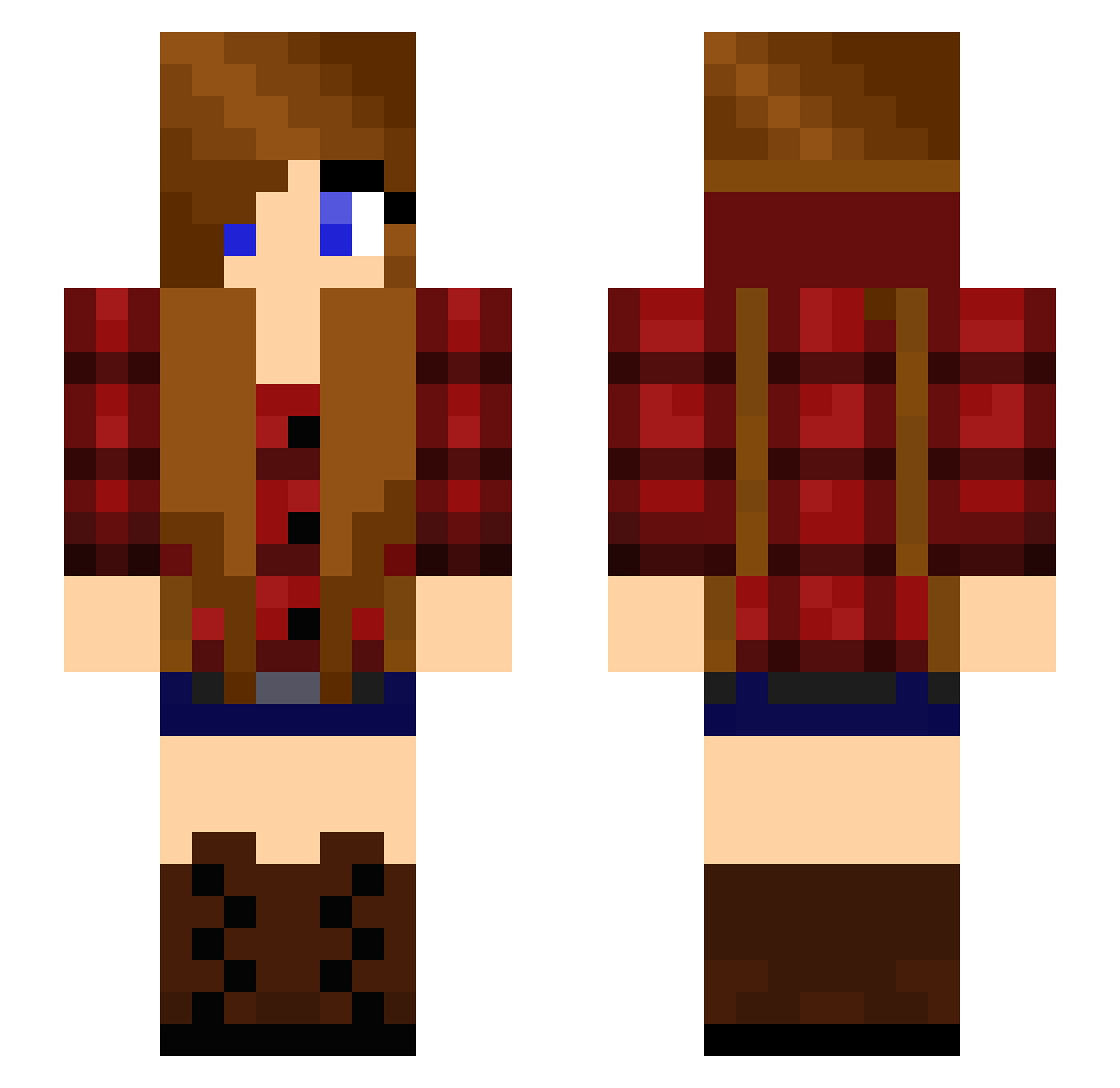 Hannie Minecraft skin, front and back view