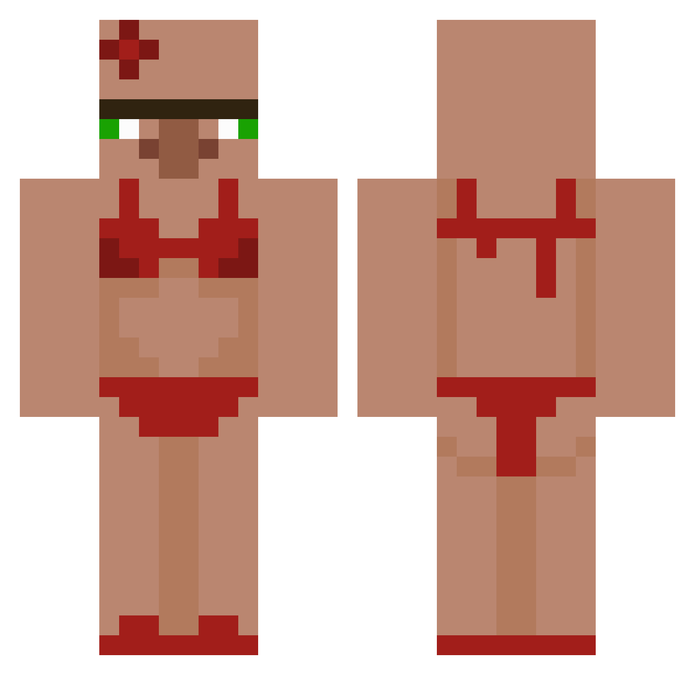 TibialLocket Minecraft skin, front and back view