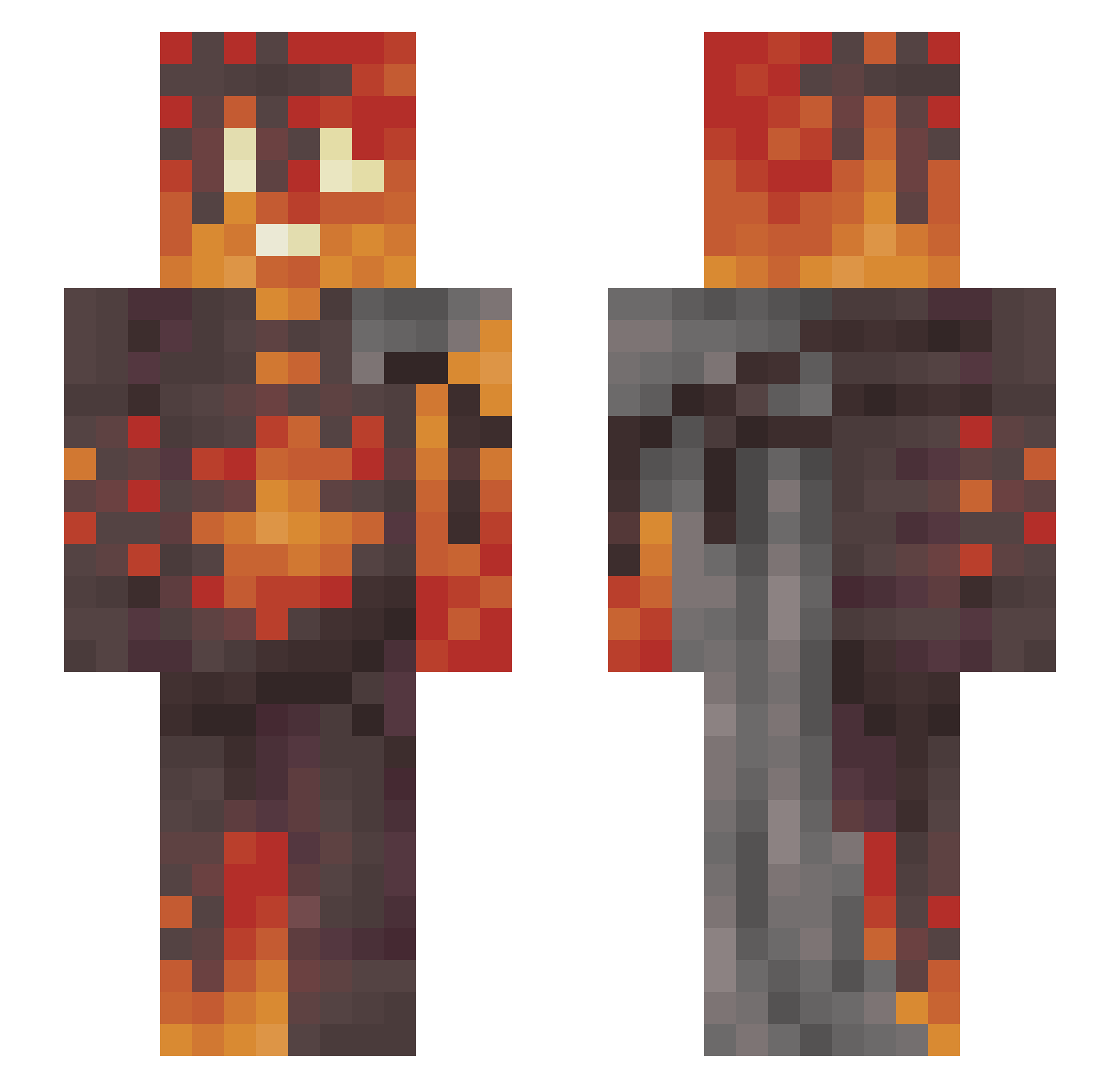 Valkiria69 Minecraft skin, front and back view