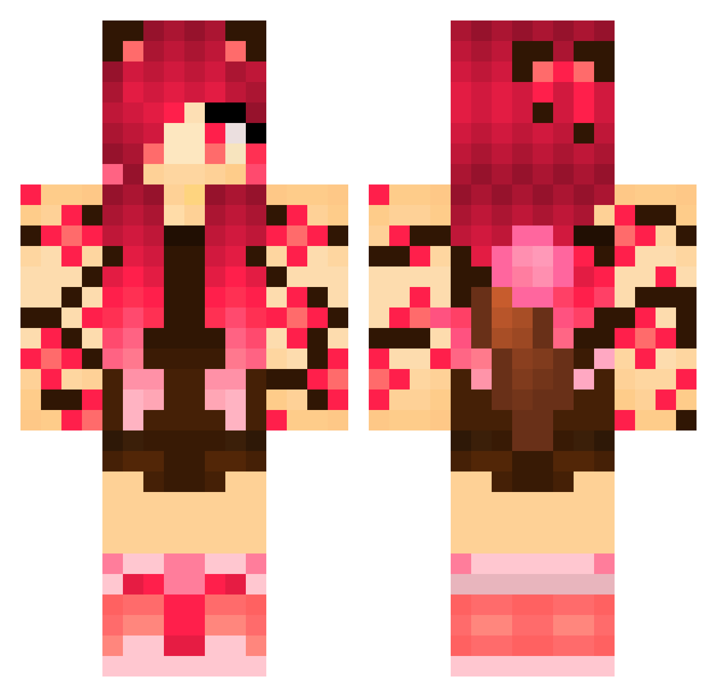 Amber061395 Minecraft skin, front and back view