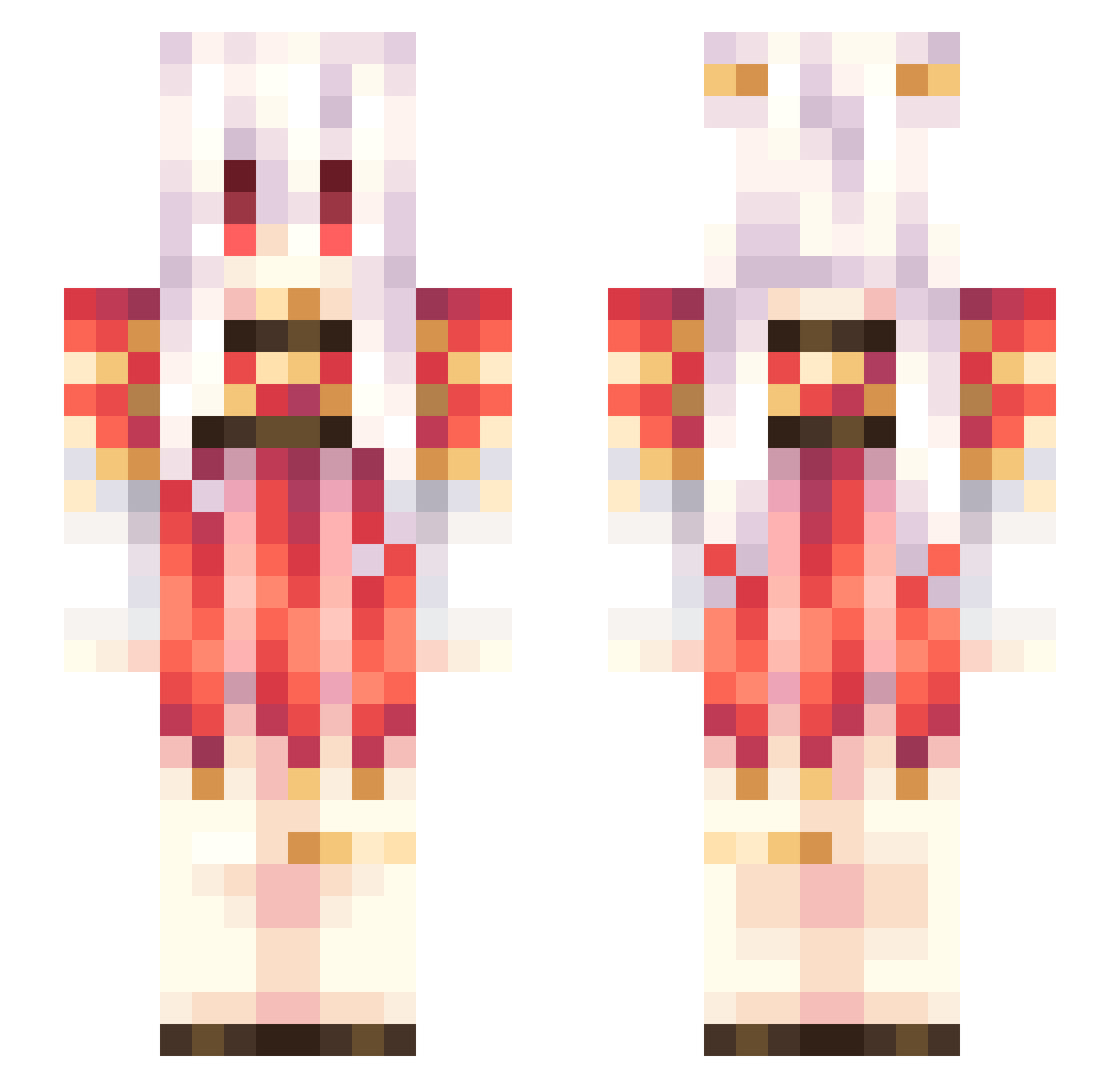 WxyWch Minecraft skin, front and back view