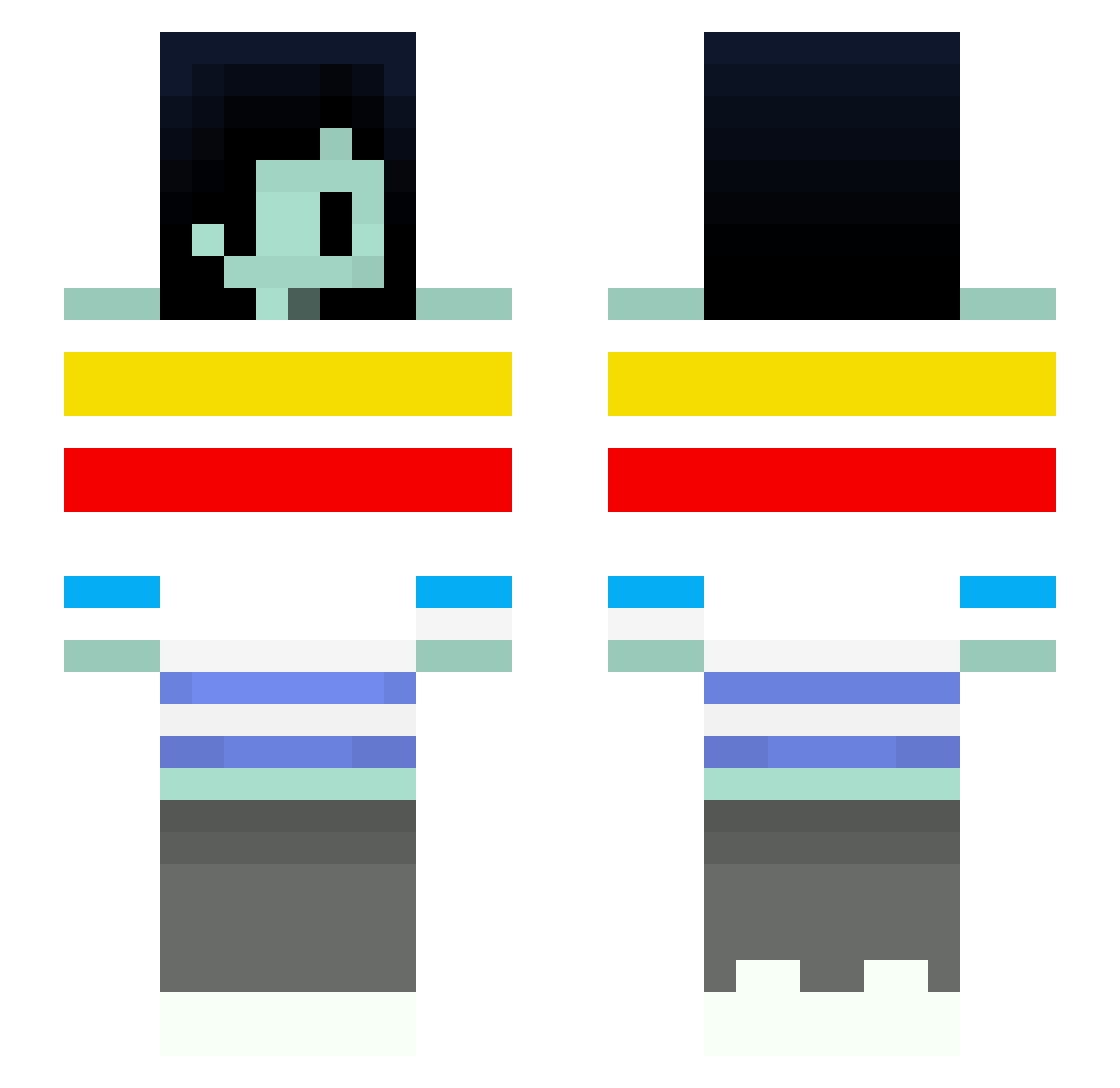 nomogram Minecraft skin, front and back view
