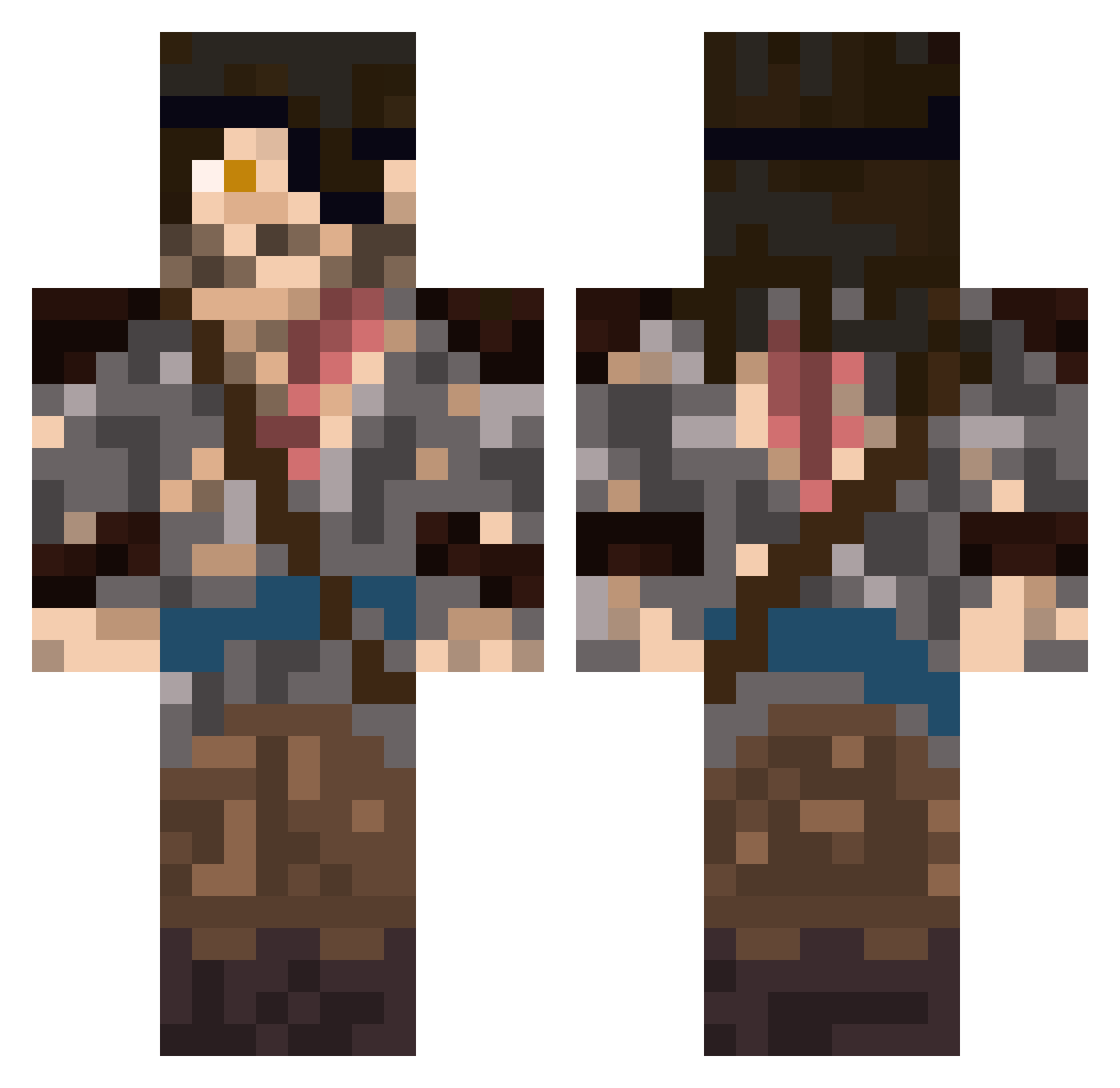 Frepazz Minecraft skin, front and back view