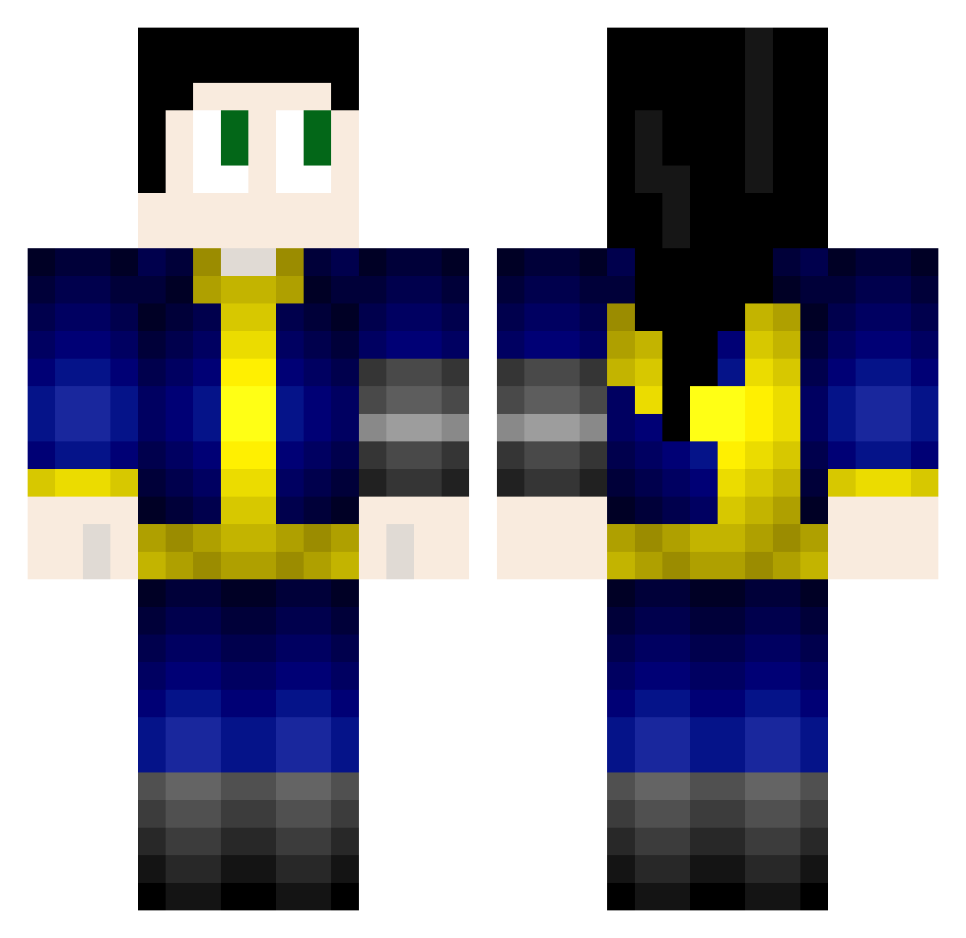 Gagamulch_King69 Minecraft skin, front and back view