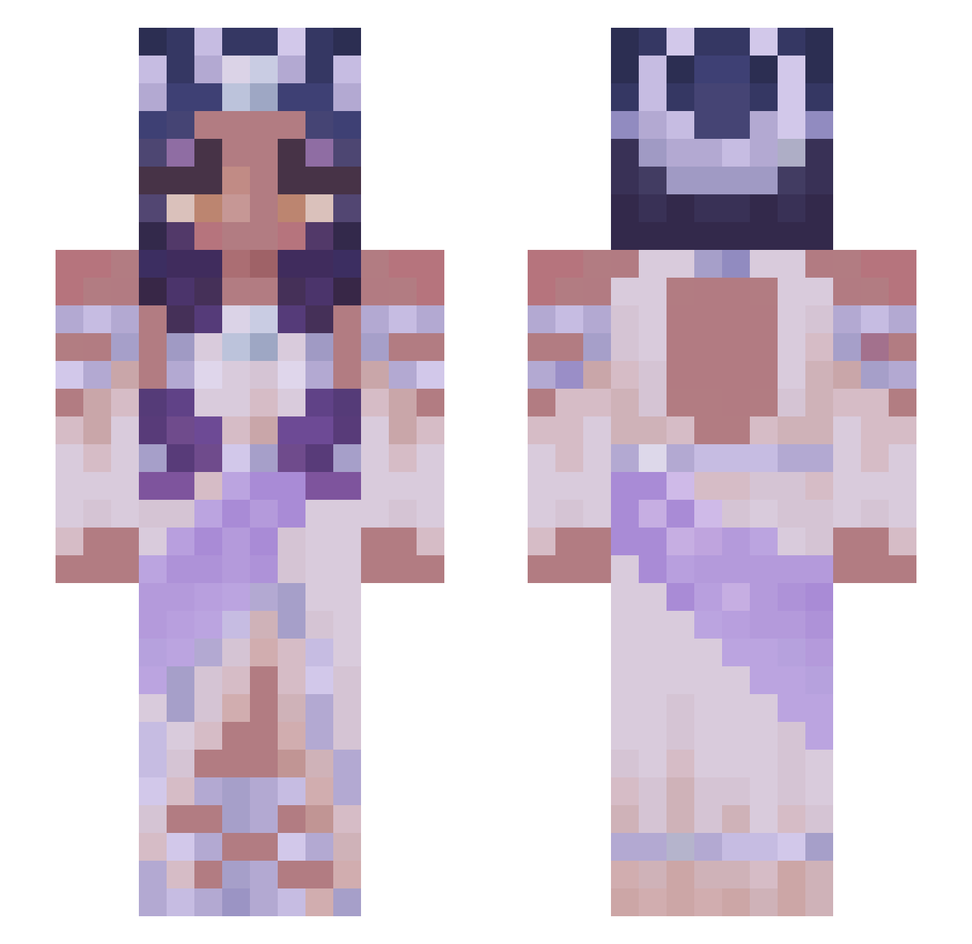VaelithAquaris Minecraft skin, front and back view