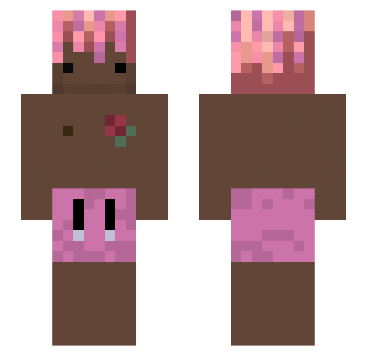 Ziz4G Minecraft skin, front and back view
