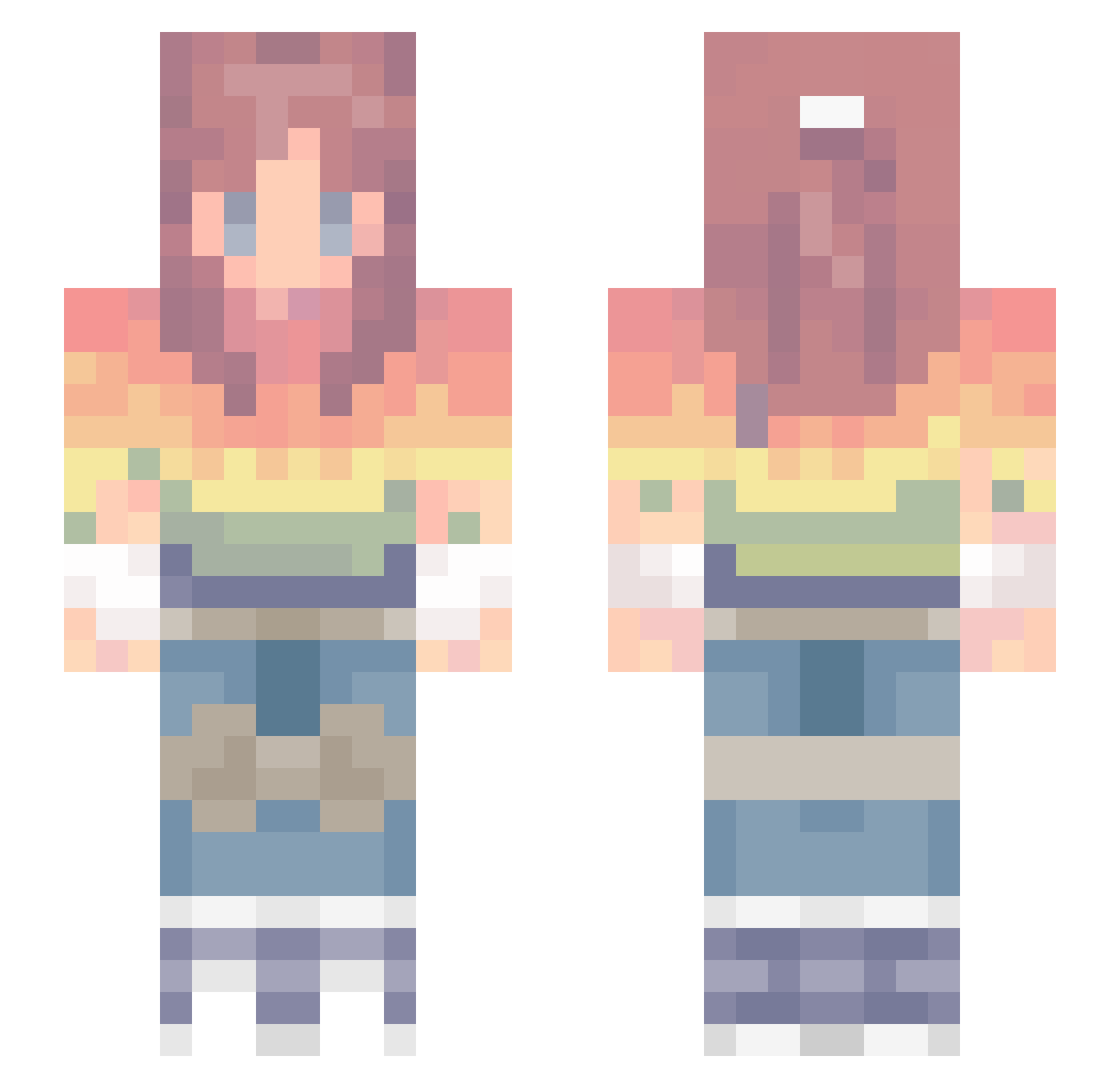 Lucison Minecraft skin, front and back view