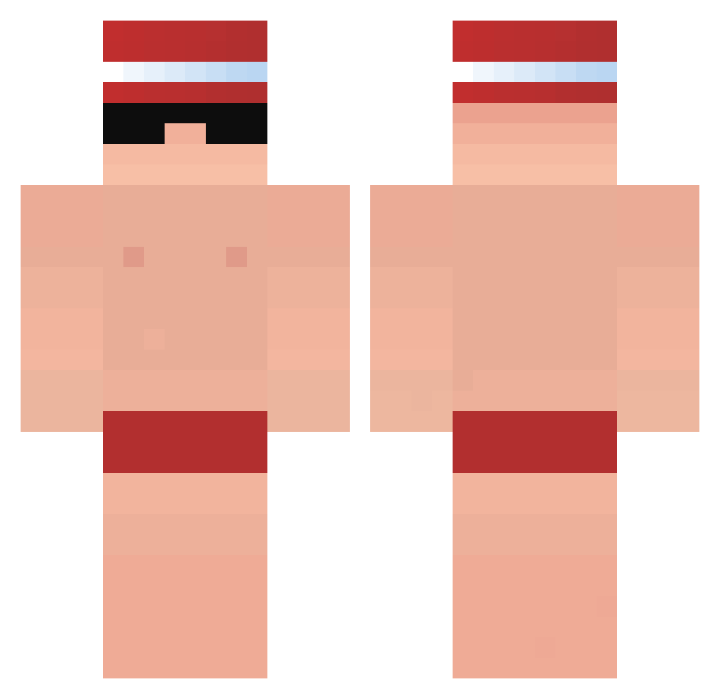 WhyUScared_ItsMe Minecraft skin, front and back view