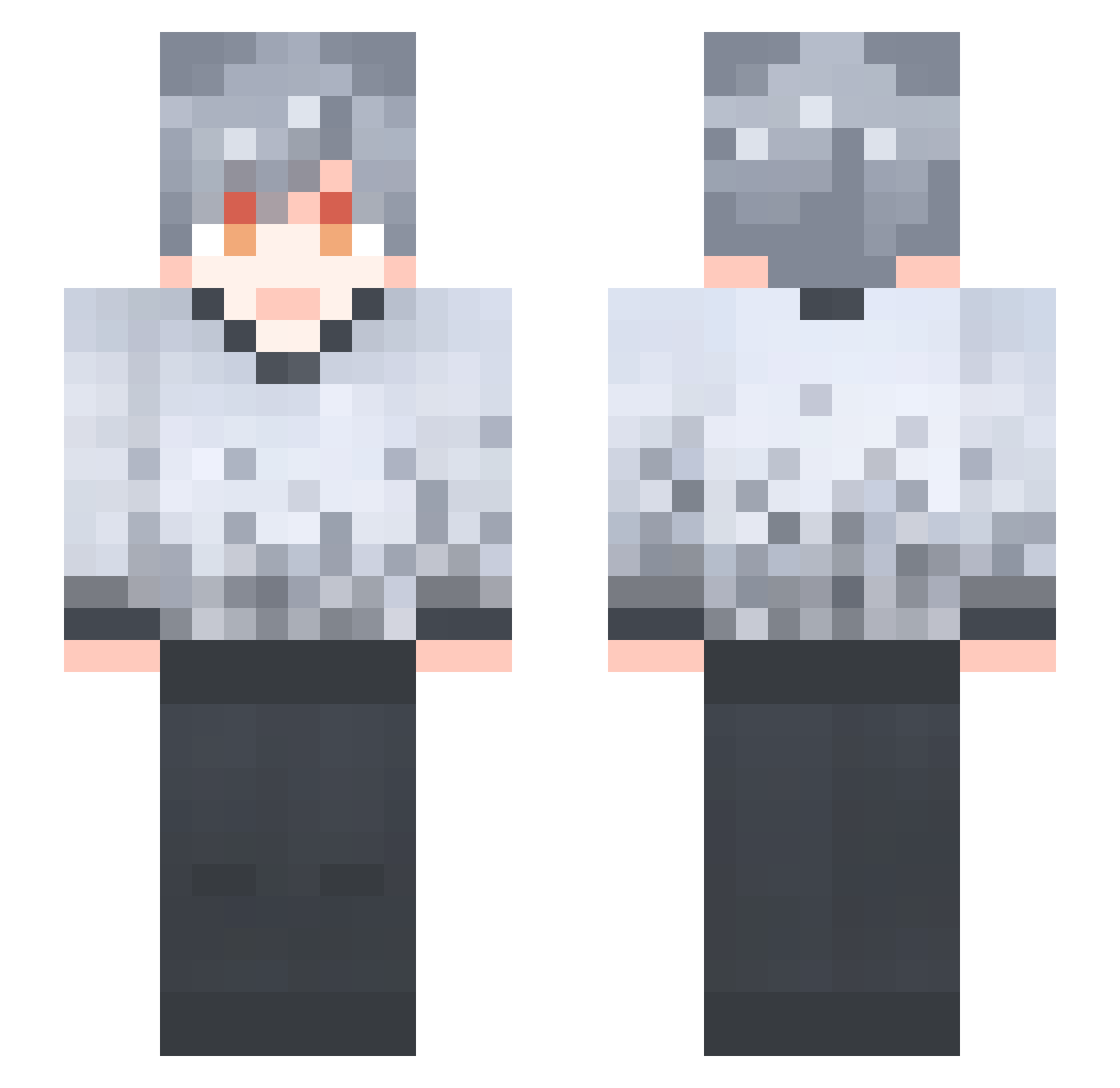 yuuri Minecraft skin, front and back view