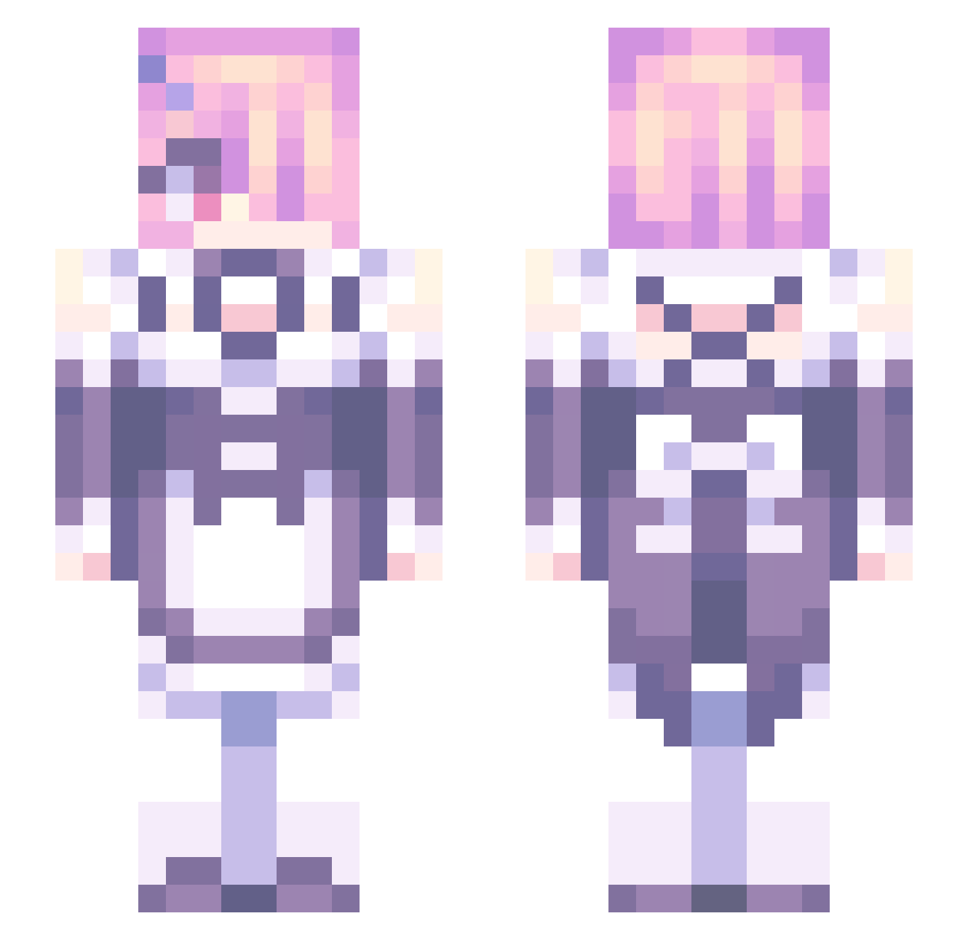 IssyKatts Minecraft skin, front and back view