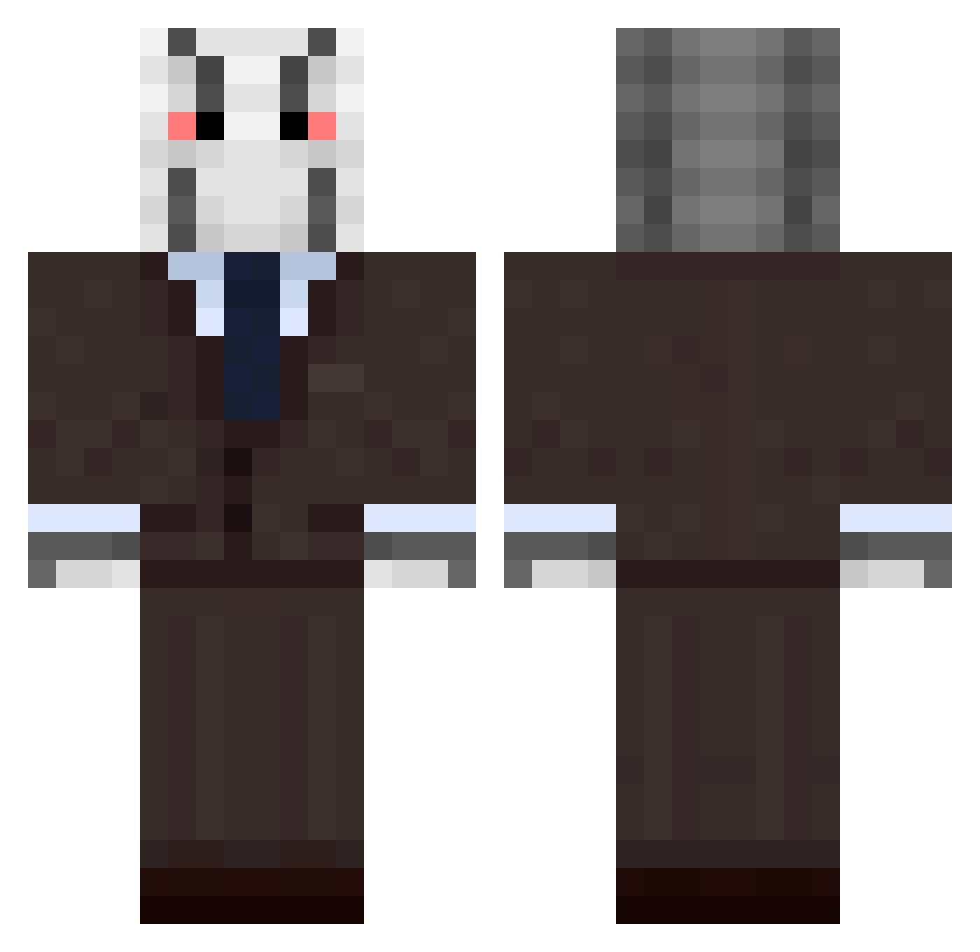 JeedRB Minecraft skin, front and back view