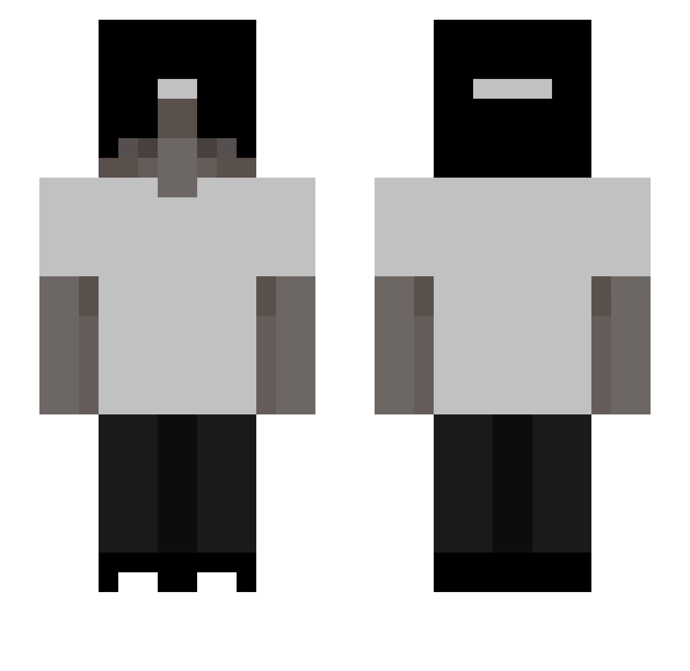 Retorsion Minecraft skin, front and back view