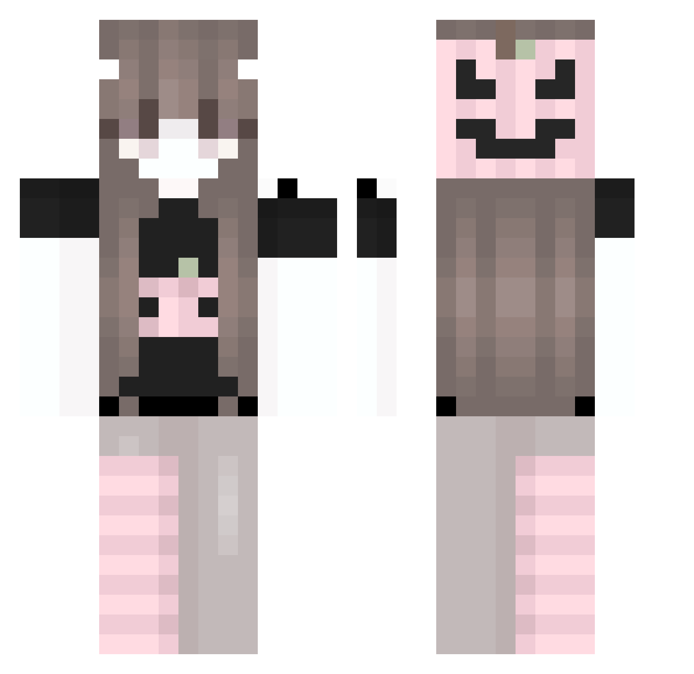 yuum1i Minecraft skin, front and back view