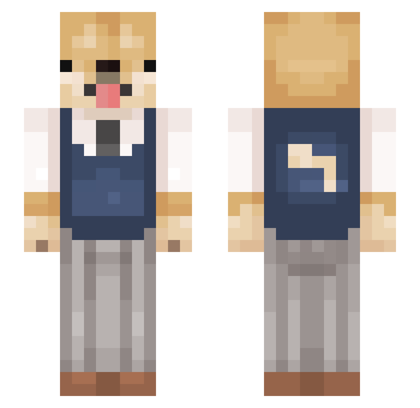 Sn0wy_F0X1 Minecraft skin, front and back view