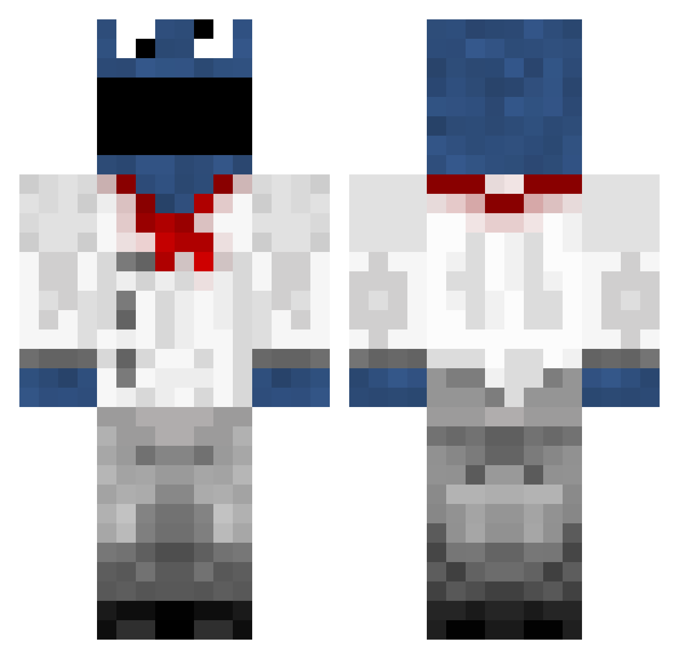 SewisLison Minecraft skin, front and back view
