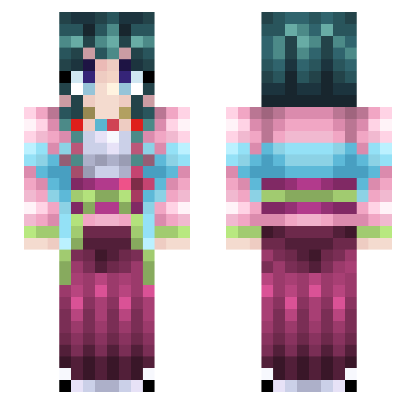 itsRyosuke Minecraft skin, front and back view