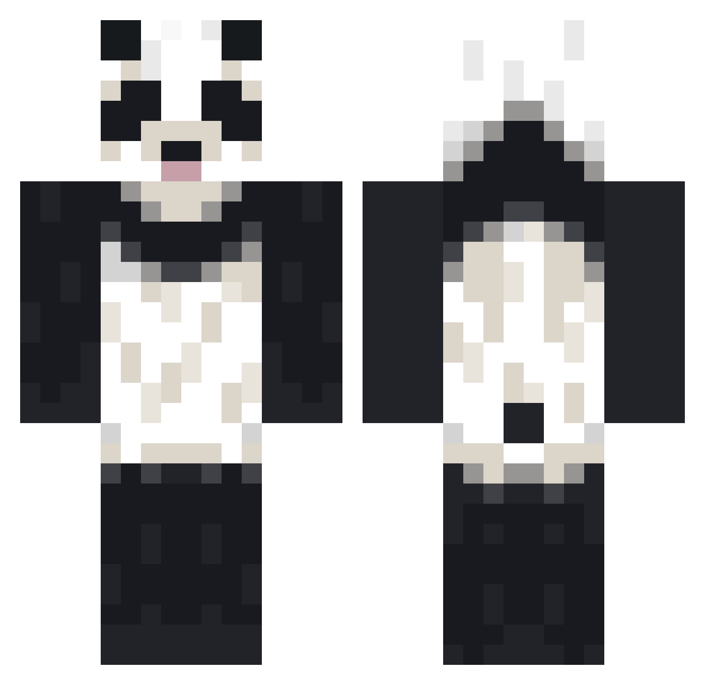 Snapers Minecraft skin, front and back view