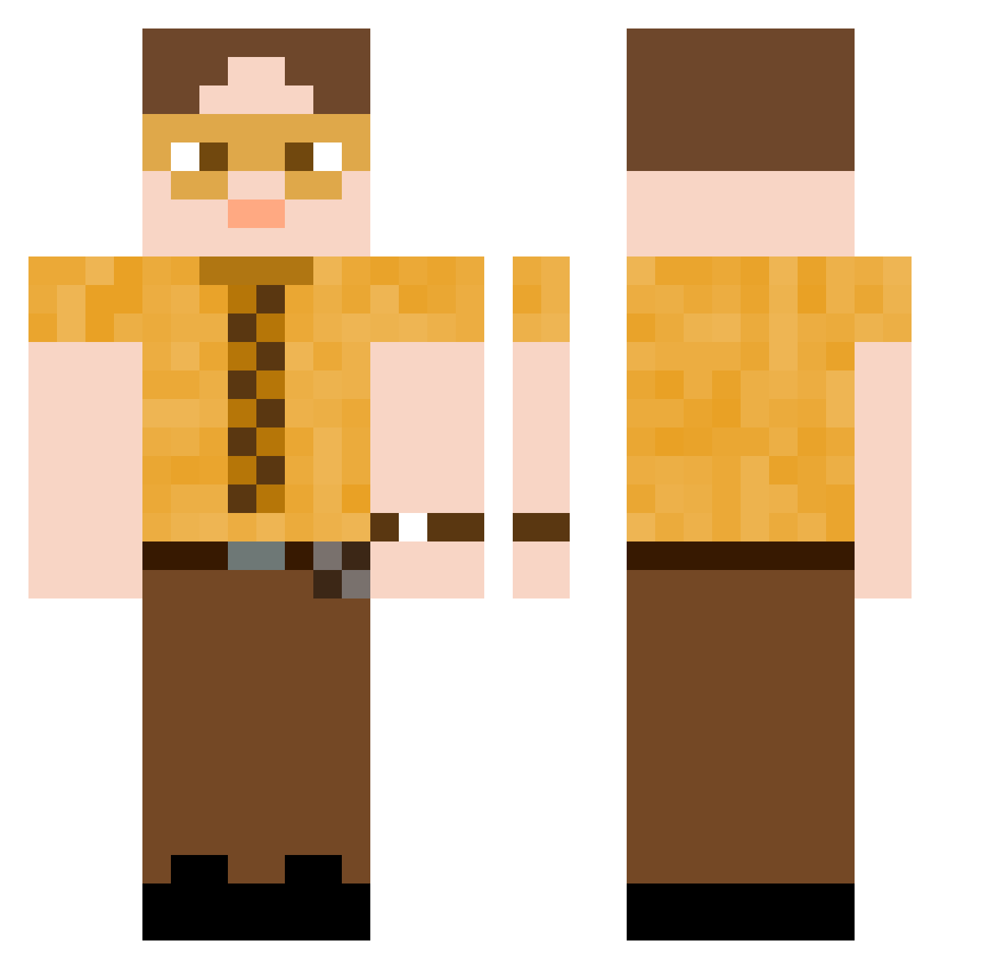 PAPARAJOTE Minecraft skin, front and back view