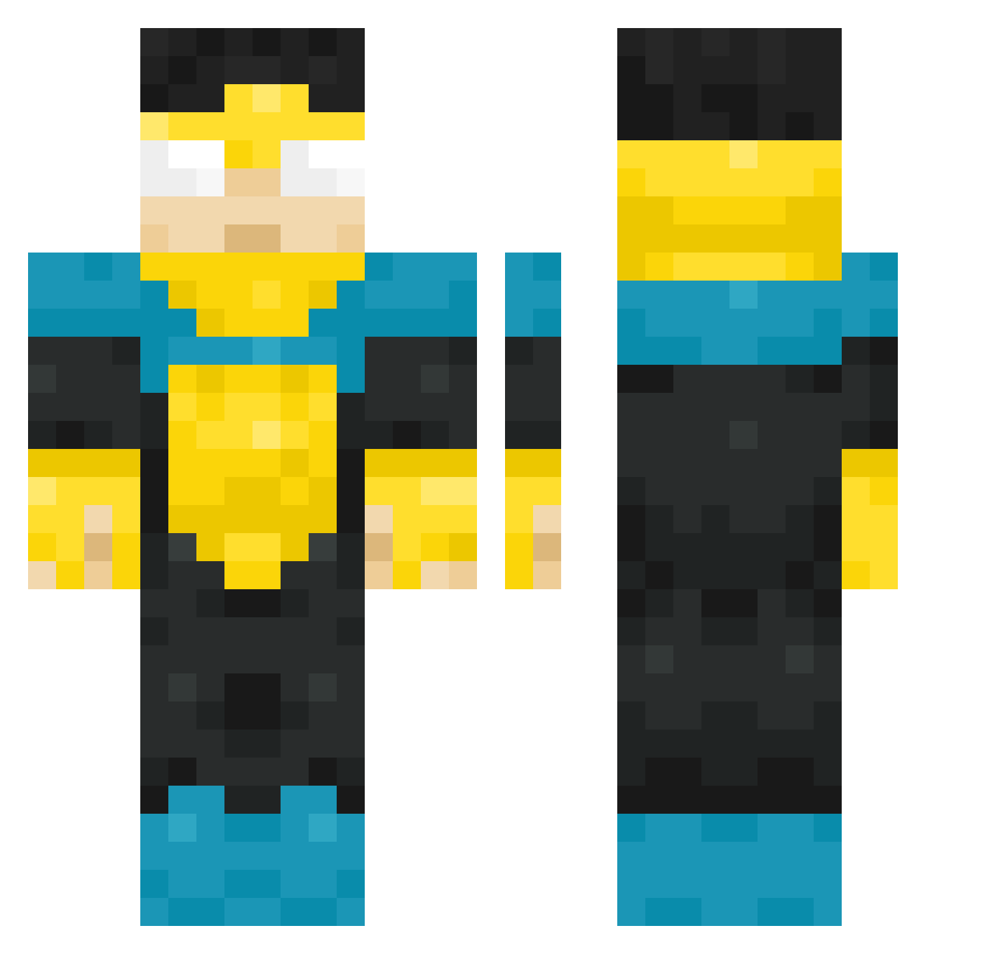 RamenN00Dz Minecraft skin, front and back view