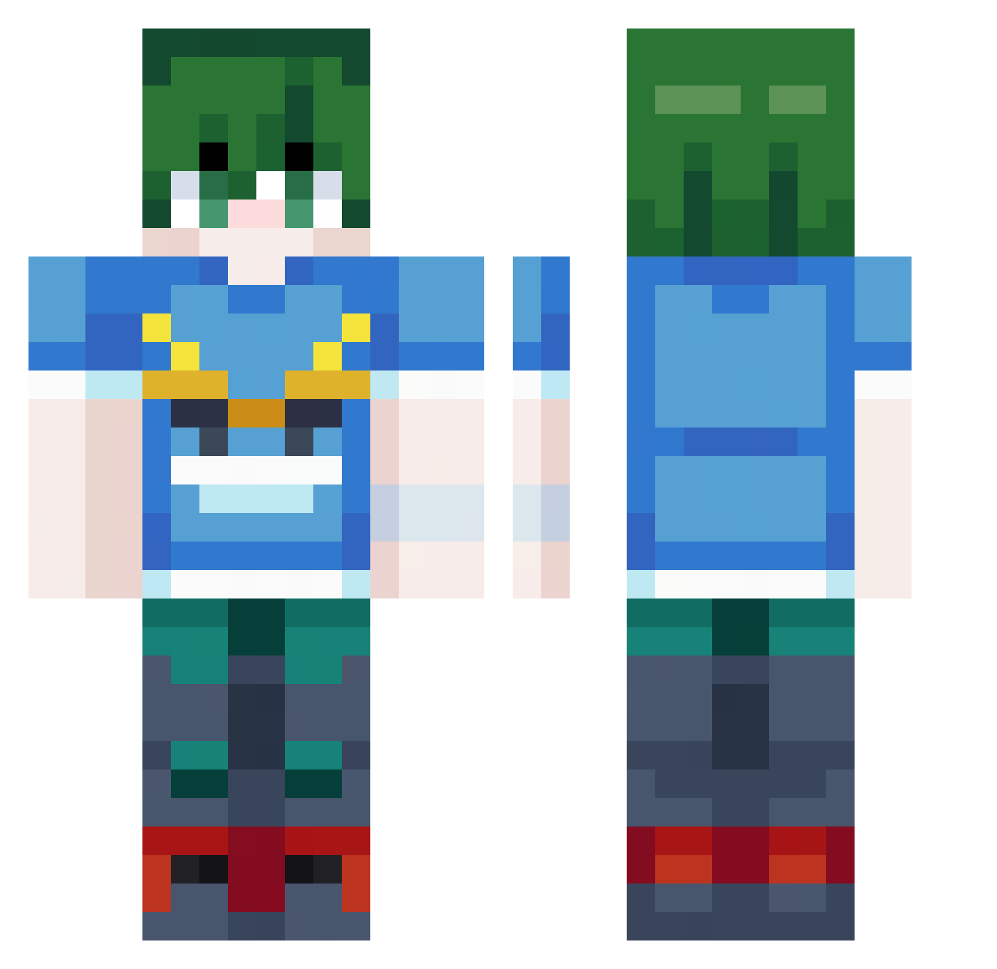 _jstLala Minecraft skin, front and back view