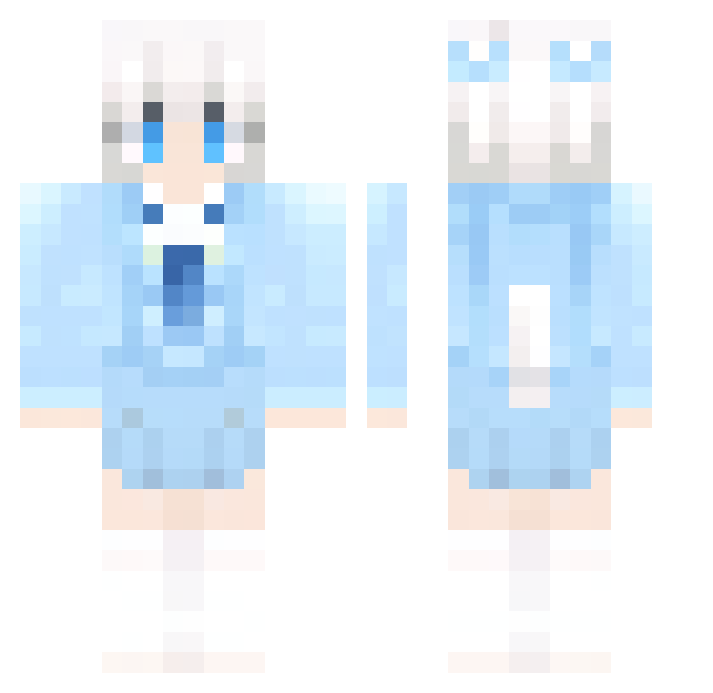 Xenacatlv0727 Minecraft skin, front and back view