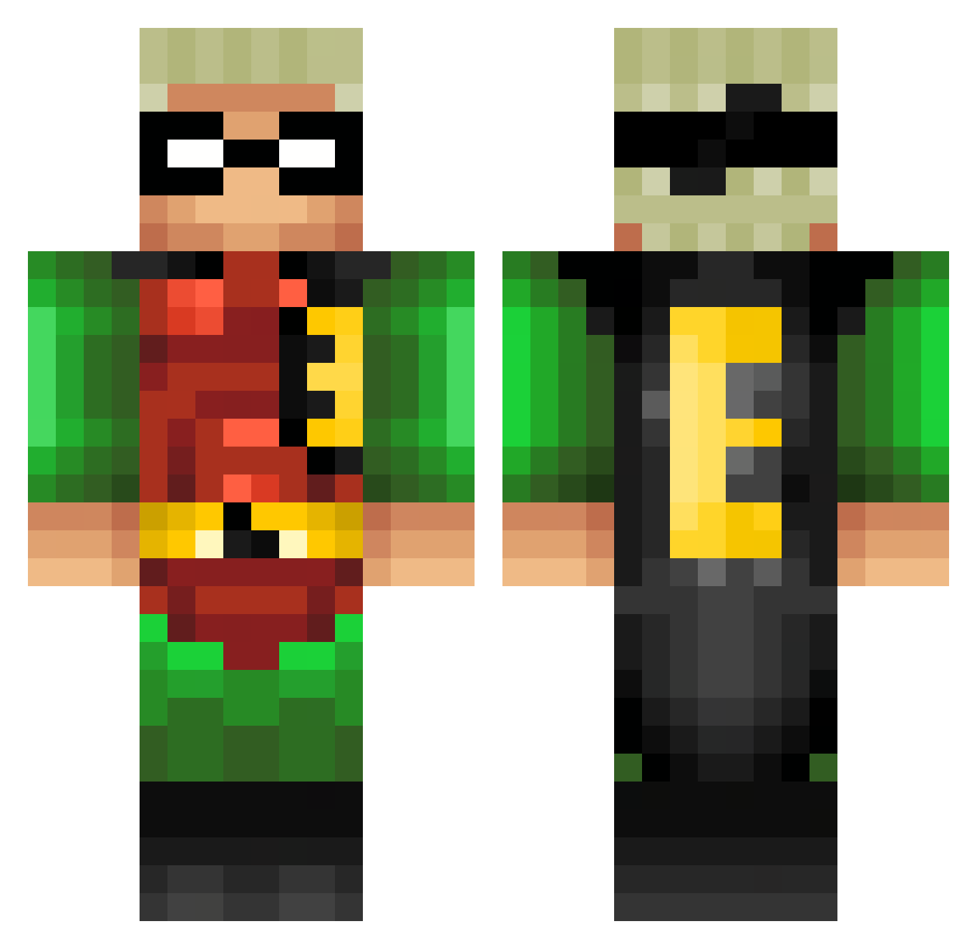 Prokann Minecraft skin, front and back view