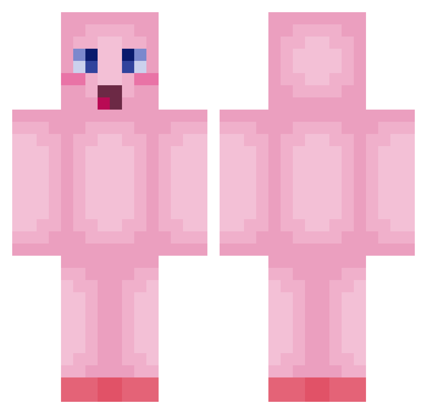 Downius Minecraft skin, front and back view
