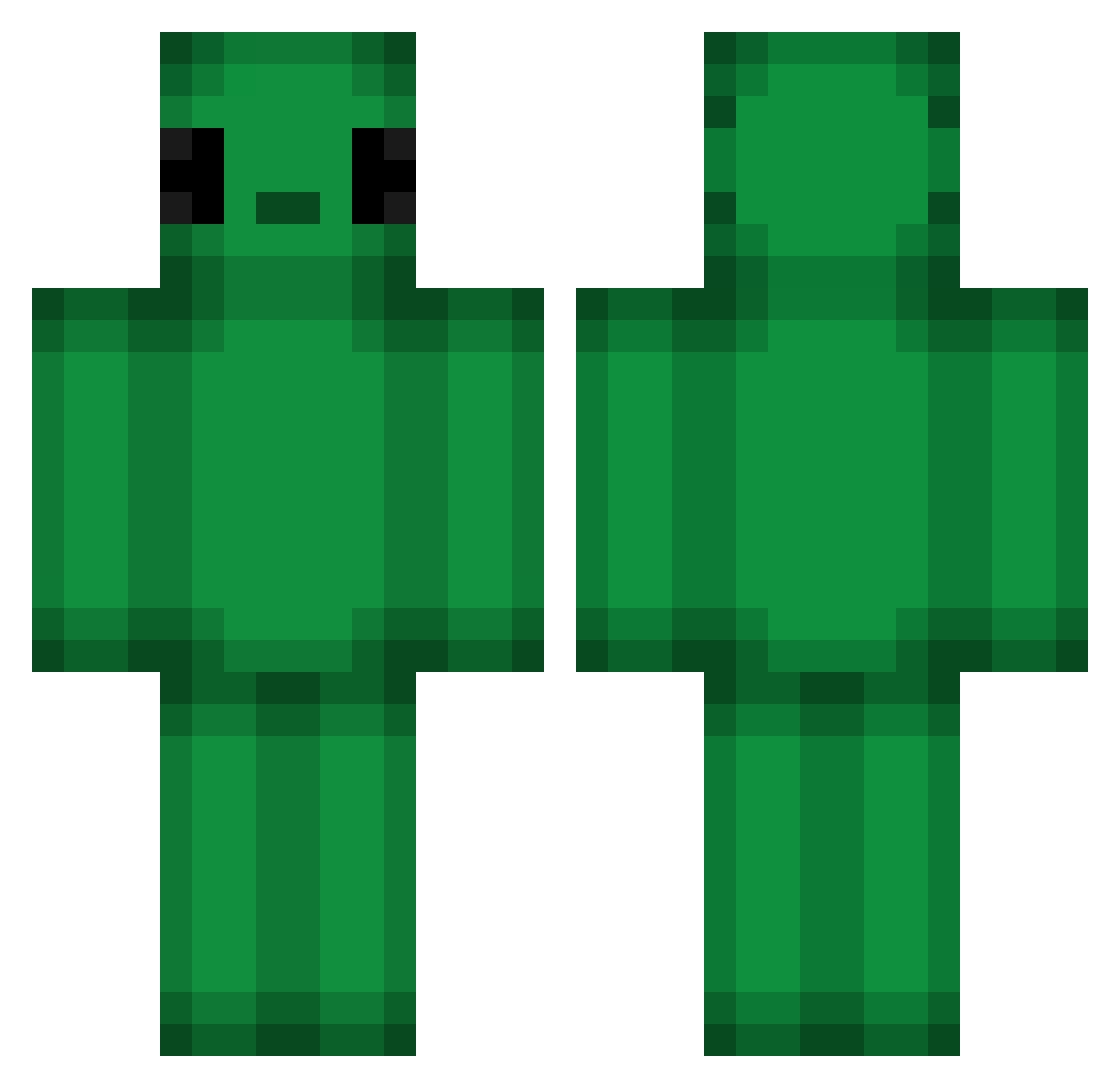 BuddhaBumm Minecraft skin, front and back view