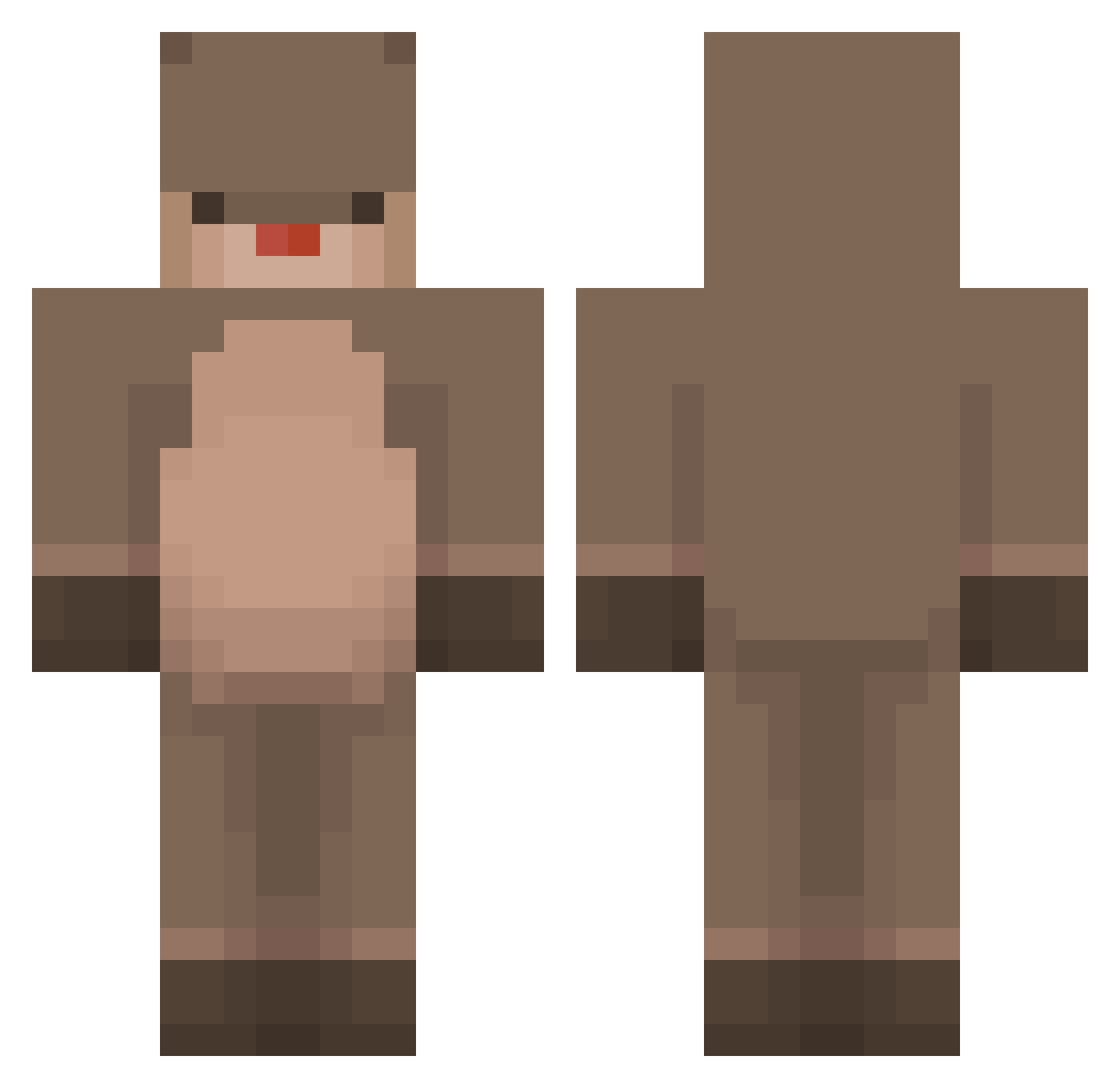 presentary_ Minecraft skin, front and back view