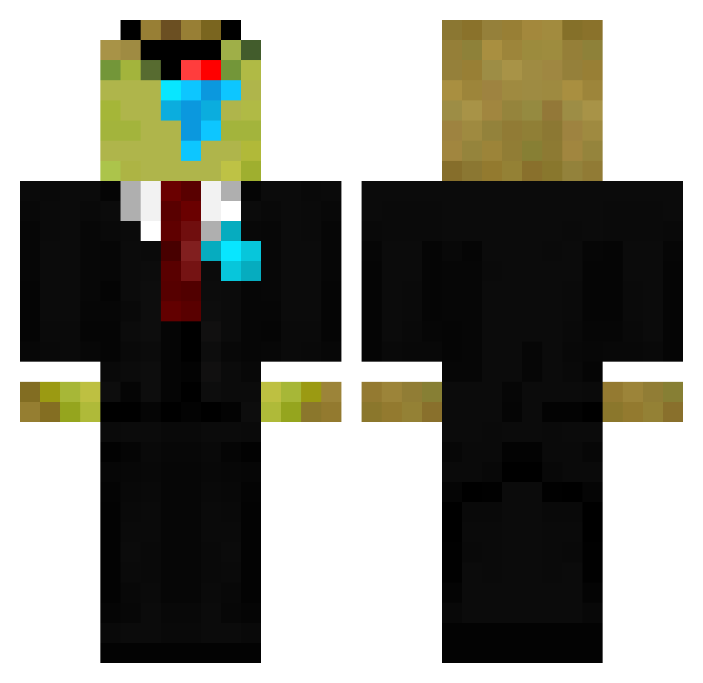 quentinx2f Minecraft skin, front and back view