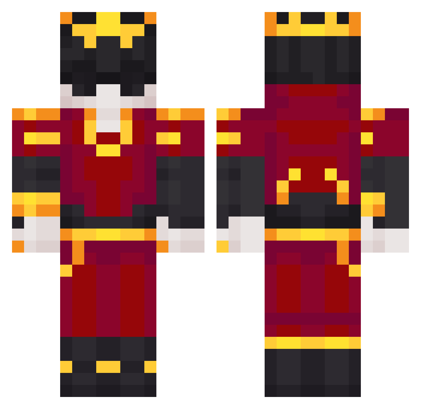 Toni0515 Minecraft skin, front and back view