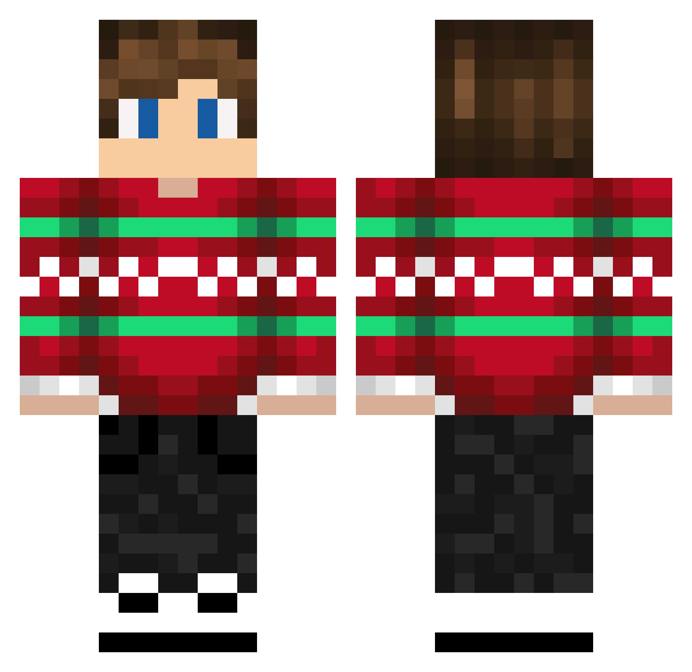 NurMichel Minecraft skin, front and back view