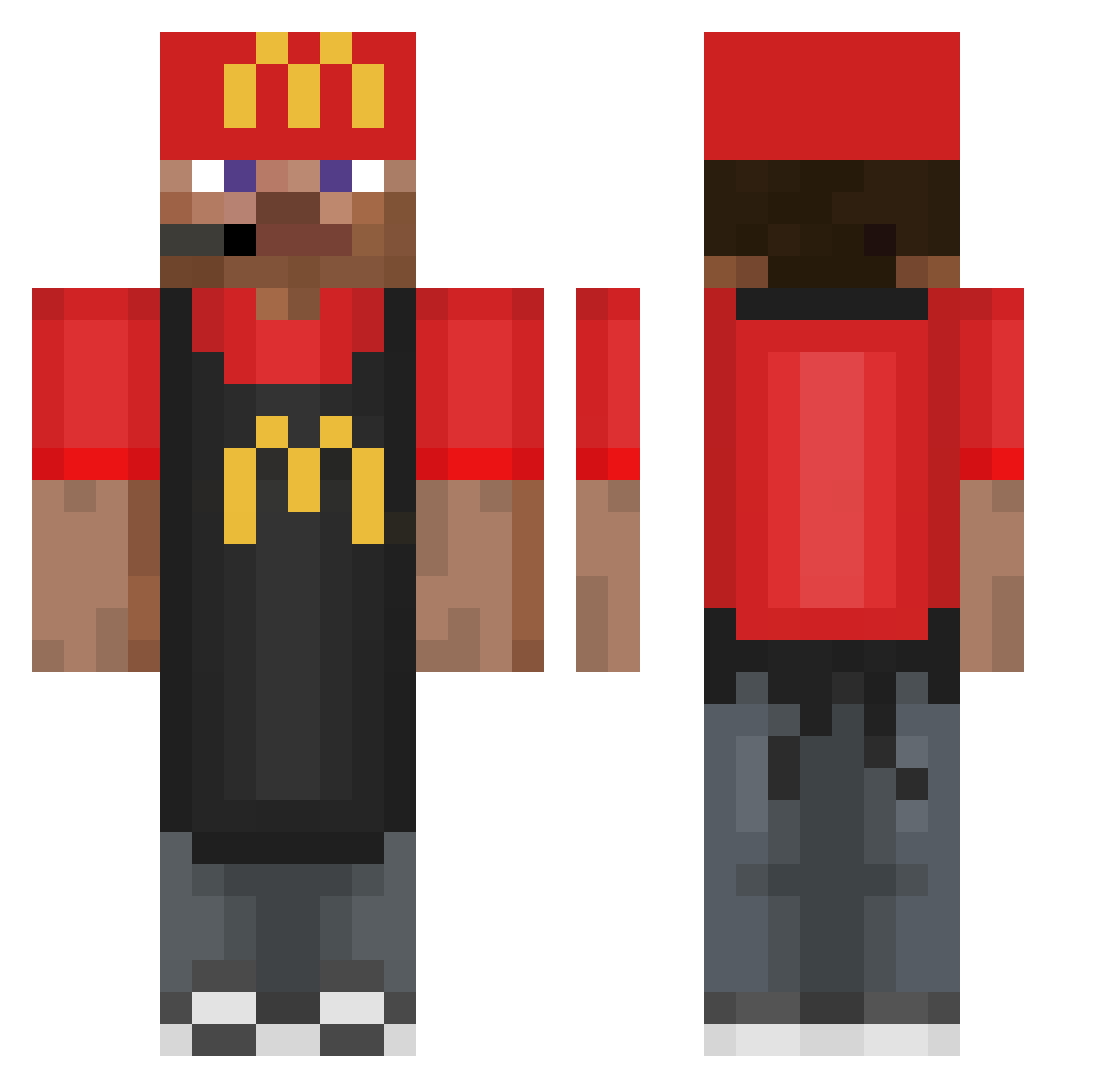 fortunaMik Minecraft skin, front and back view