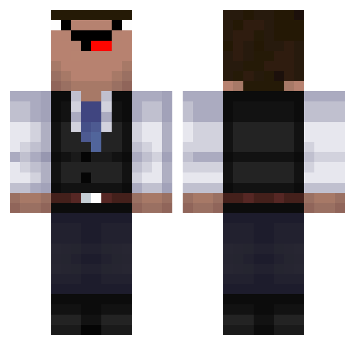 Tominator2008 Minecraft skin, front and back view