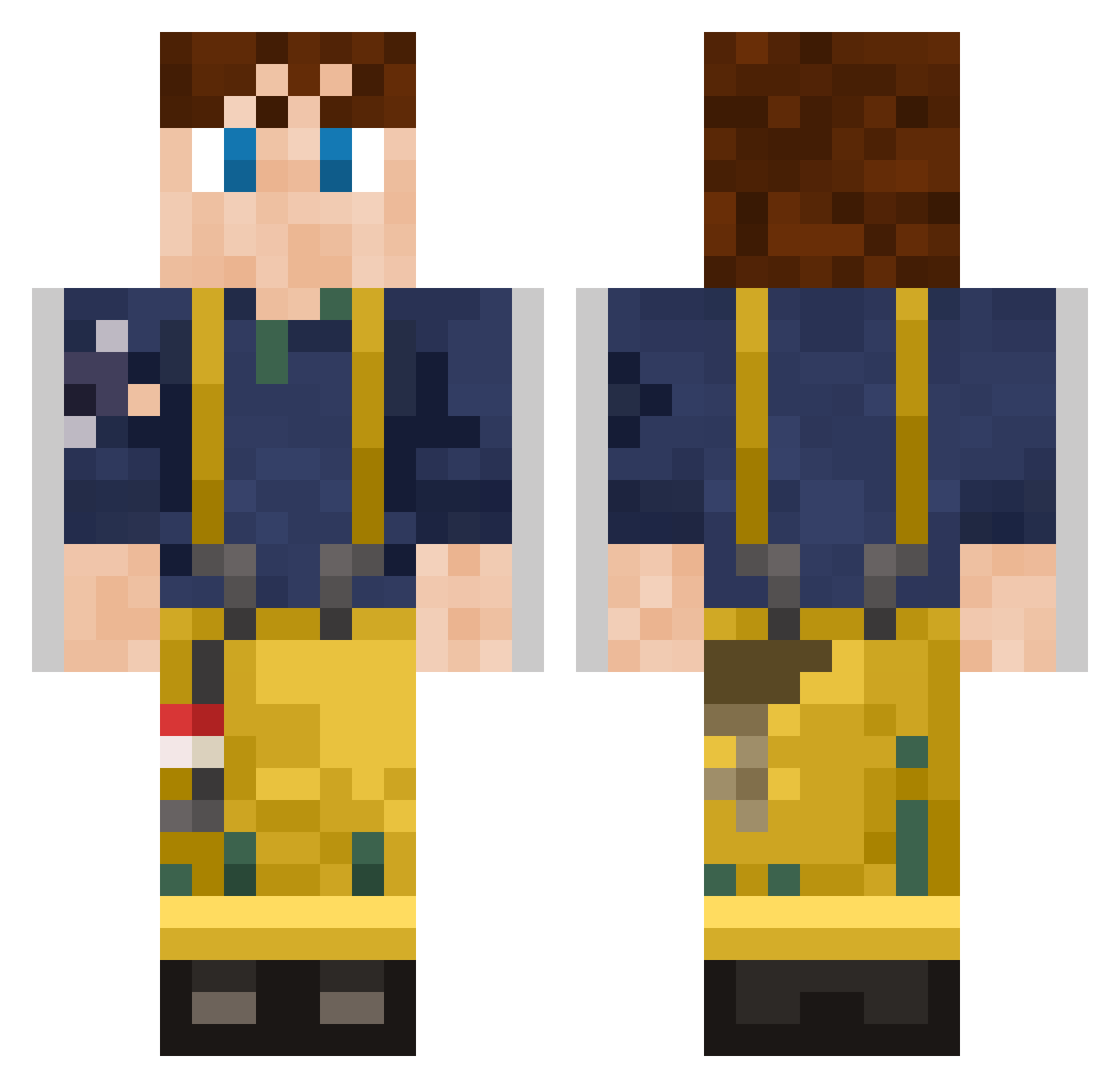 Venatical Minecraft skin, front and back view