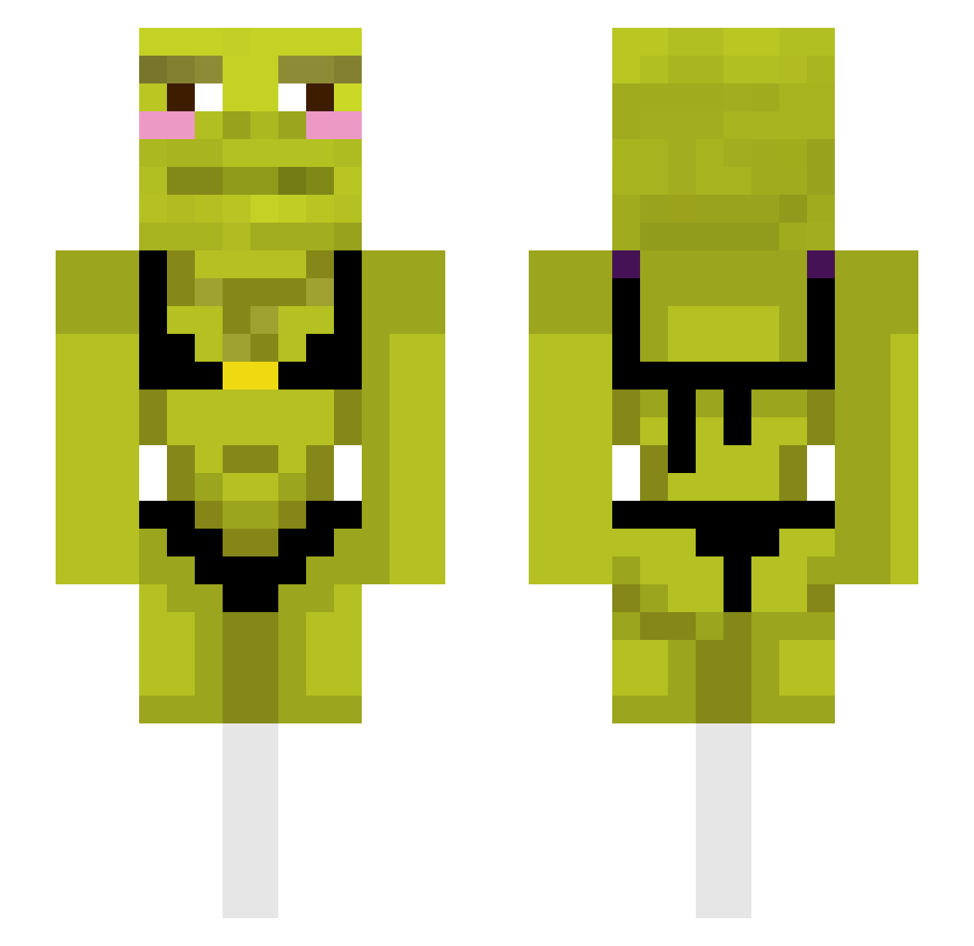 ModestinhoZz Minecraft skin, front and back view